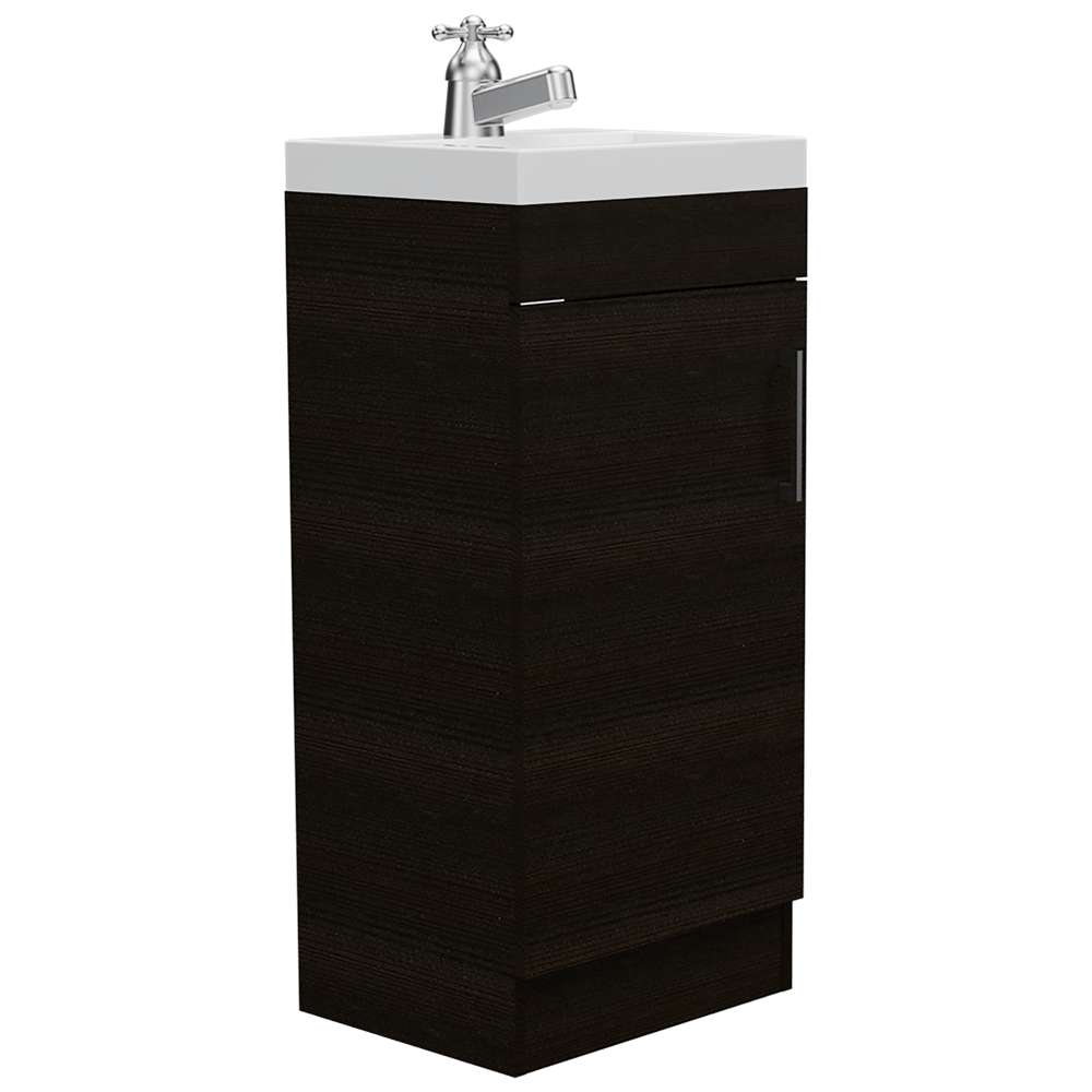 Mueble para Lavamanos Madrid Wengue 40x88cm Individual con Lavamanos con Una Puerta - Gabinetes | Bylmo