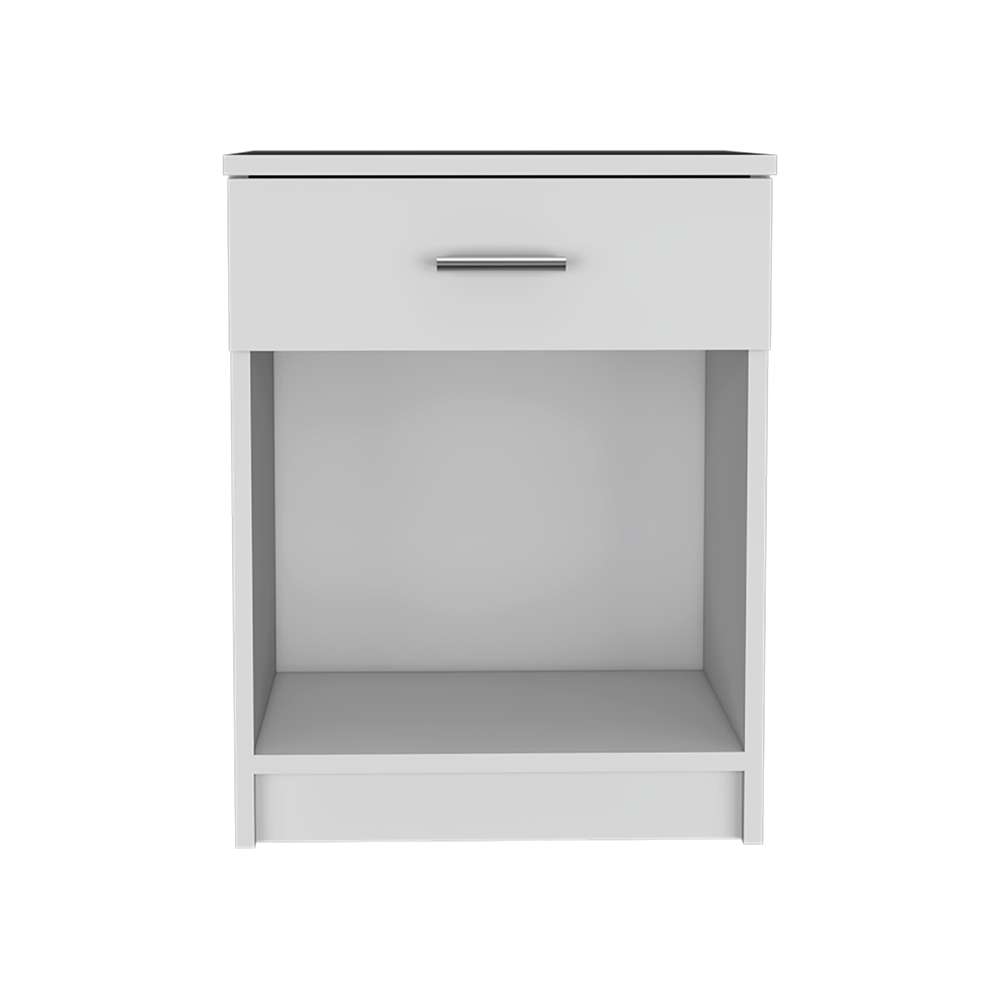 Mesa de Noche Eco Blanco 42 cm con Un Cajón - Mesas de Noche | Bylmo