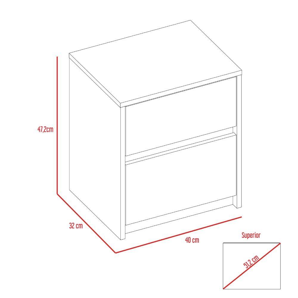 Mesa de Noche Trivor habano 47.2x40cm con Dos Cajones - Mesas de Noche | Bylmo