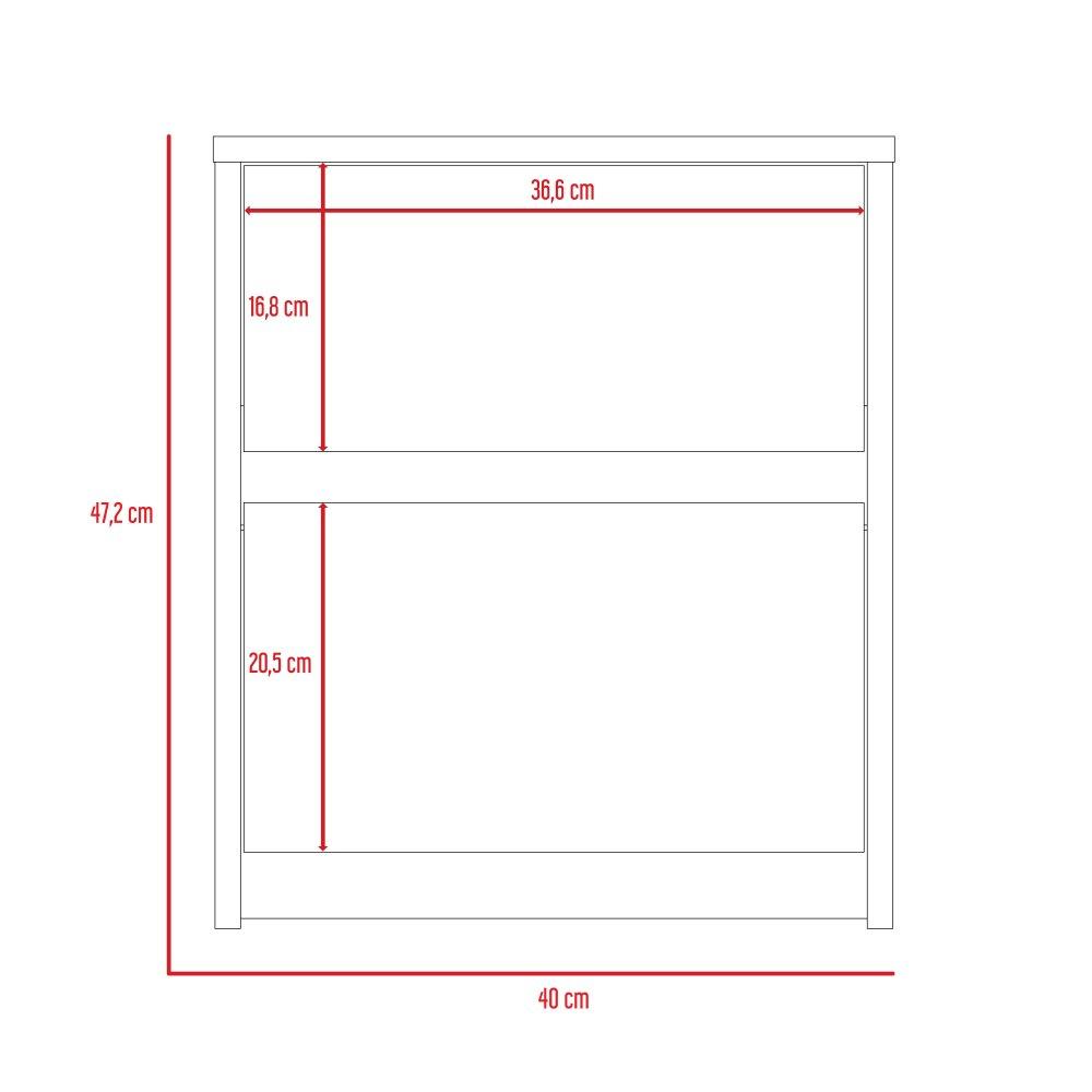 Mesa de Noche Trivor Wengue 40x47.2cm con Dos Cajones - Mesas de Noche | Bylmo