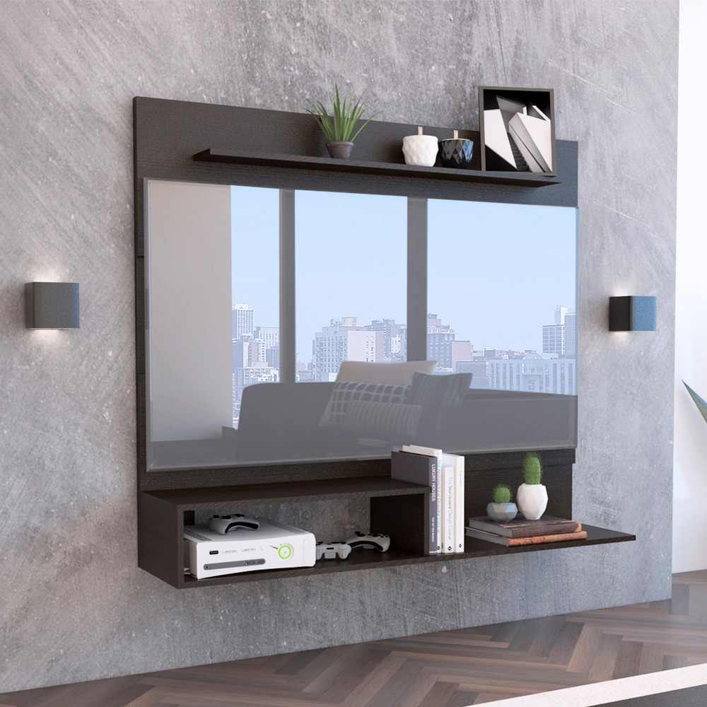 Panel de TV Beijing Wengue 140x120cm Para TV Hasta 55 Pulgadas sin Cajones - Muebles para TV | Bylmo