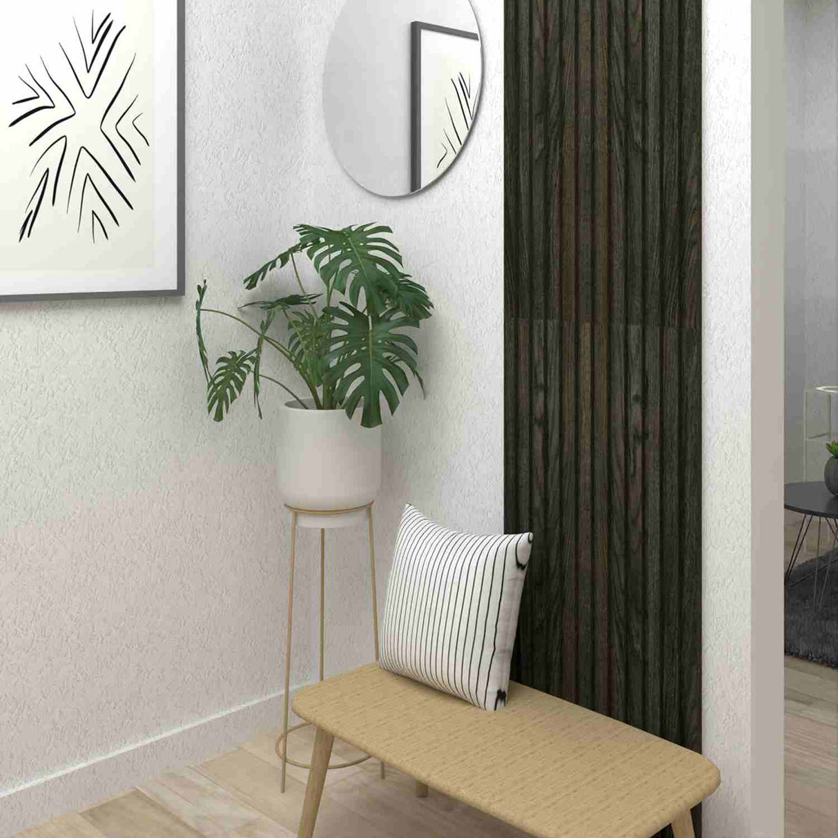 Set x 2 Paneles Ranurados 3D PanelArt Carbon - Paneles de Pared | Bylmo