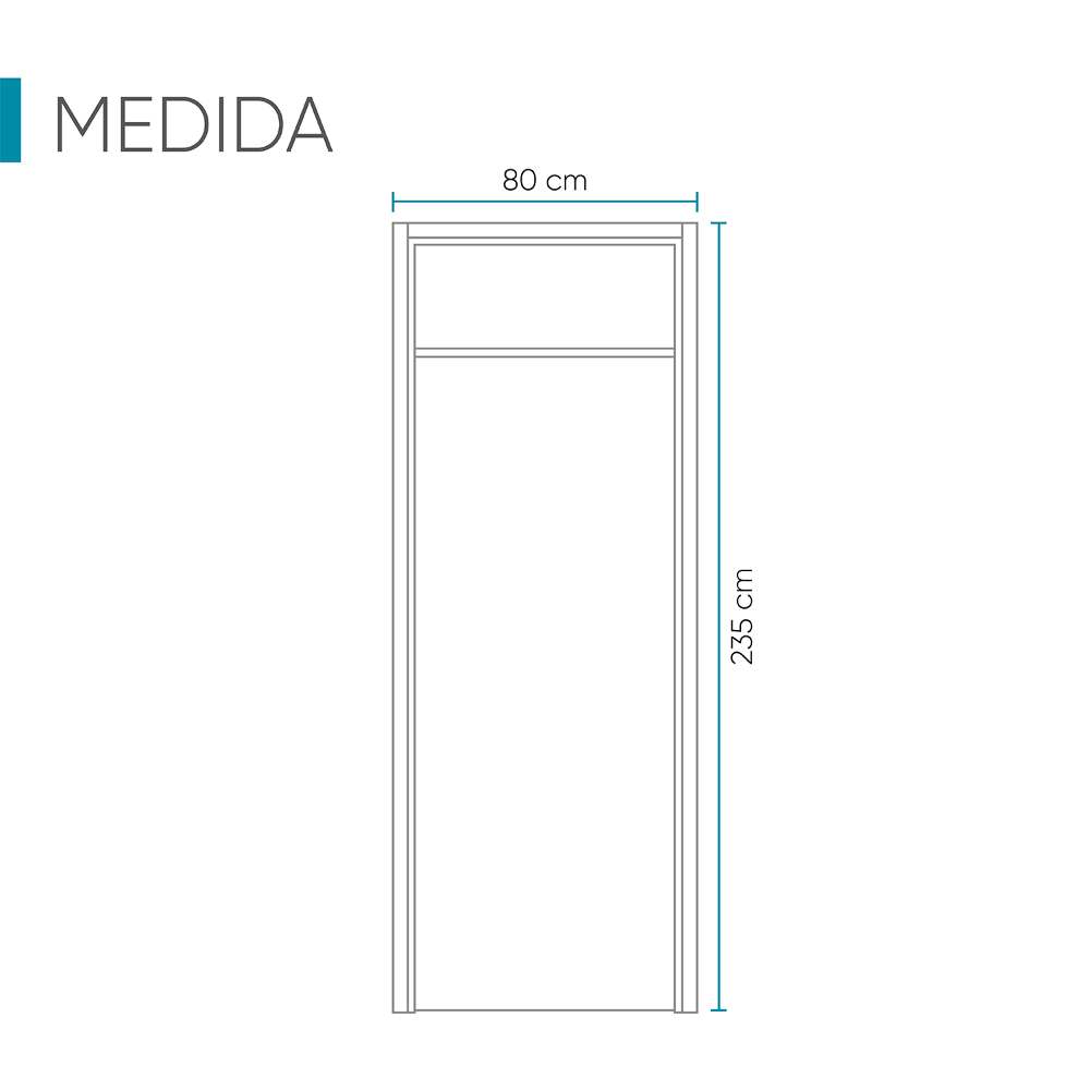 Kit Puerta con Marco Prakti Miel 80x235cm con Acabado Melaminado para Interiores con Cenefa y de Apertura Derecha - Puertas | Bylmo