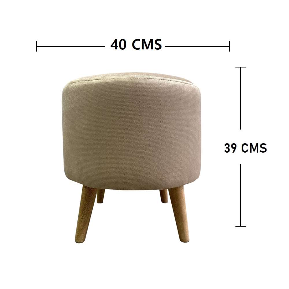 Puff Beige 40 cm Redondo - Sofas | Bylmo