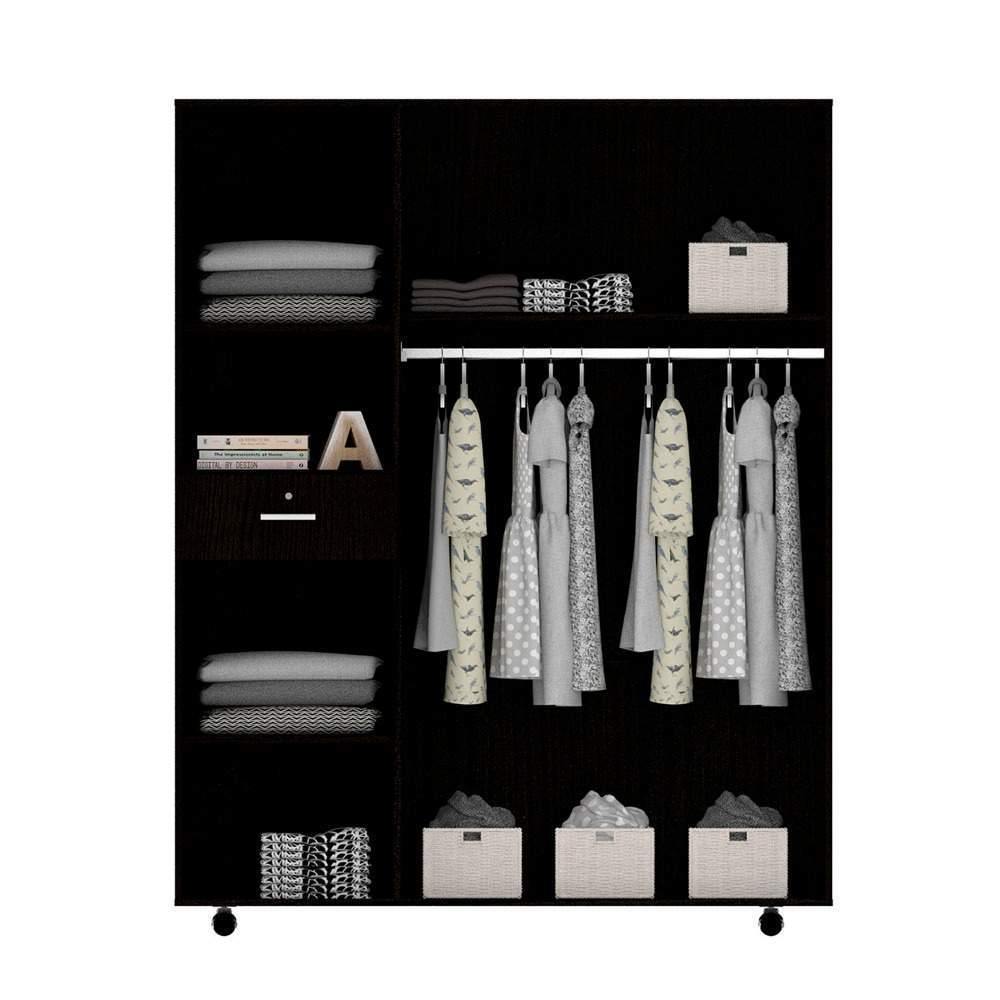 Closet Antartic Wengue 140 cm con Cuatro Puertas y Un Cajón - Closets | Bylmo