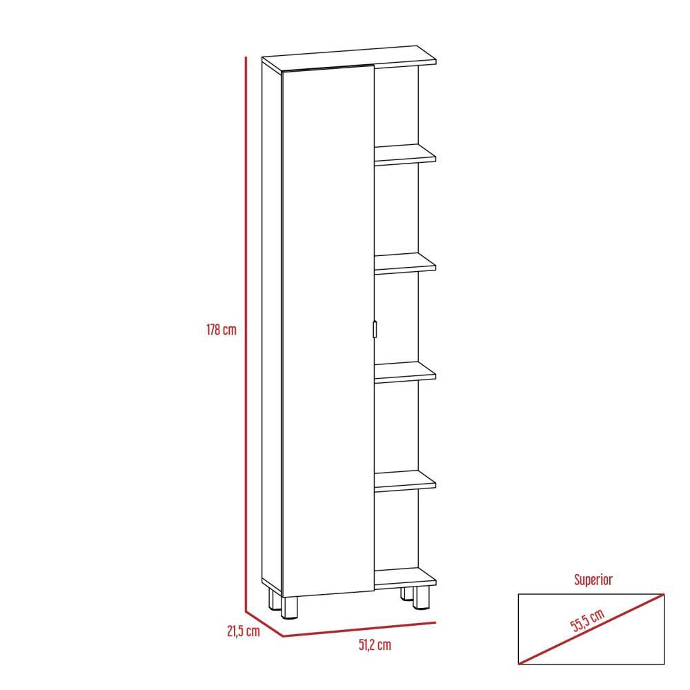Mueble para Baño Esquinero Urano Blanco 51.2x178cm sin Cajones y con Cuatro Entrepaños - Gabinetes | Bylmo