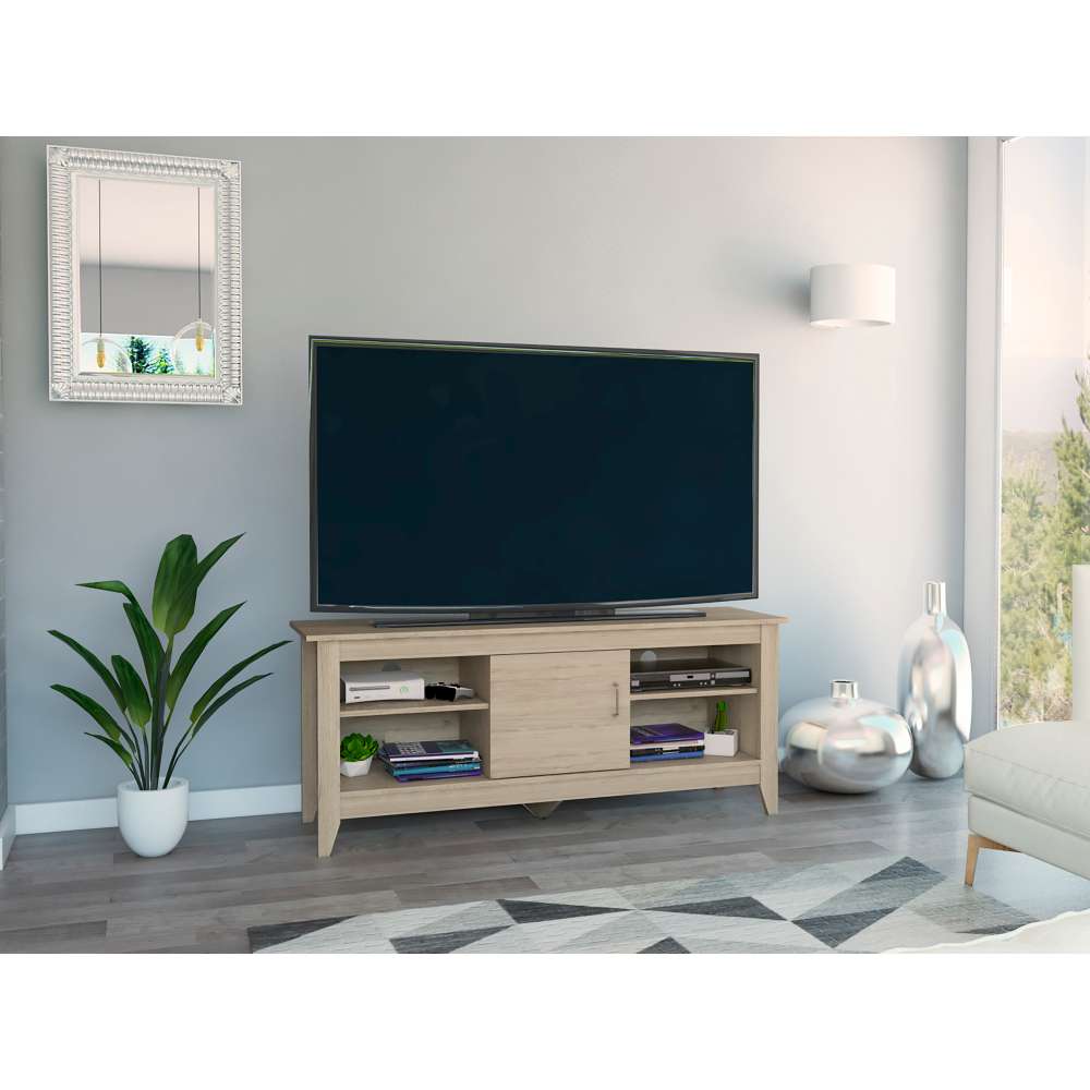 Rack de TV Essential Rovere 147.5x61.5cm Para TV Hasta 65 Pulgadas con Un Cajón con Ranuras para Cables y con Patas - Muebles para TV | Bylmo