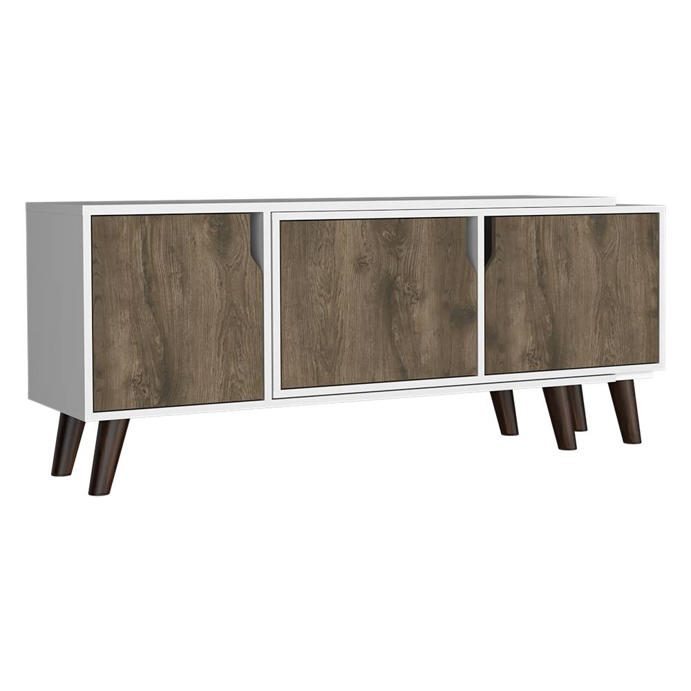 Rack Nordic Plus Bellota y Blanco 200 cm Extensible con Tres Puertas - Muebles para TV | Bylmo
