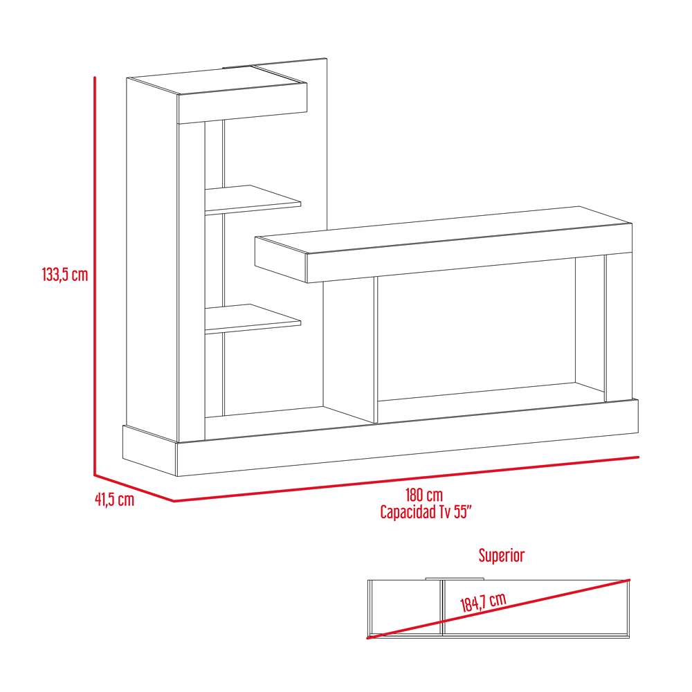 Rack Minotti Gales 180 cm con Entrepaños - Muebles para TV | Bylmo