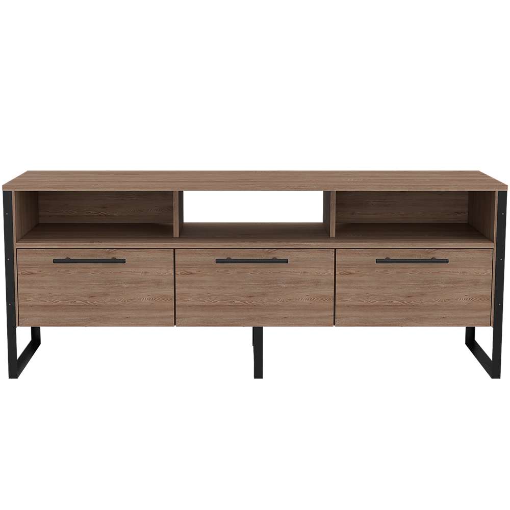 Rack de TV Magnum Miel 139.5x54.9cm Para TV Hasta 60 Pulgadas con Tres Cajones y con Patas - Muebles para TV | Bylmo