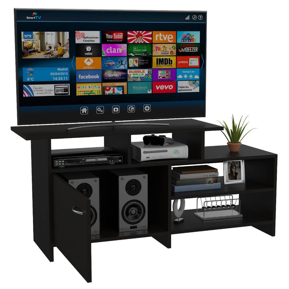 Rack de TV Lima Wengue 119x54.4cm Para TV Hasta 32 Pulgadas con Un Cajón - Muebles para TV | Bylmo