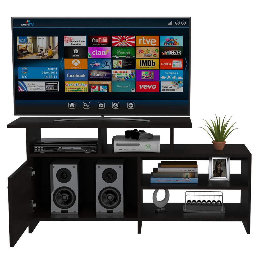 Rack de TV Lima Wengue 119x54.4cm Para TV Hasta 32 Pulgadas con Un Cajón - Muebles para TV | Bylmo