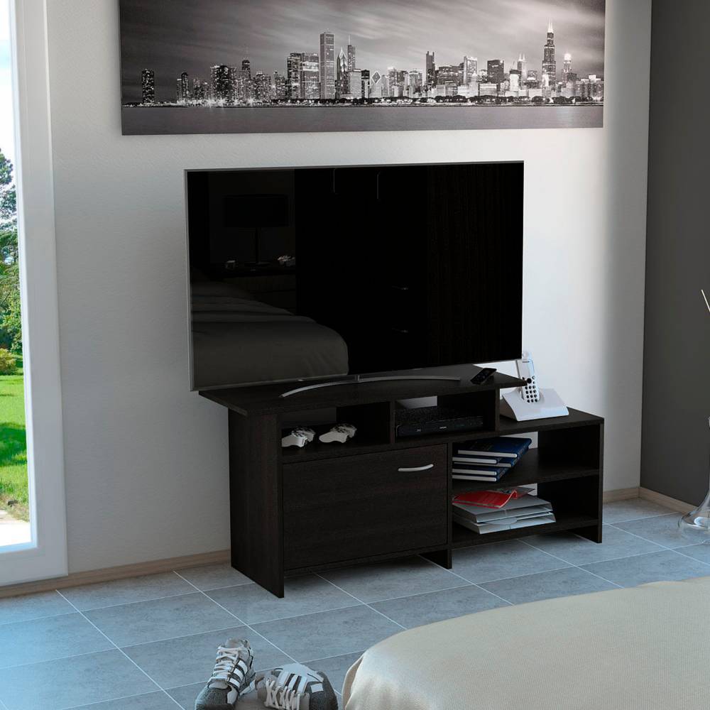 Rack de TV Lima Wengue 119x54.4cm Para TV Hasta 32 Pulgadas con Un Cajón - Muebles para TV | Bylmo