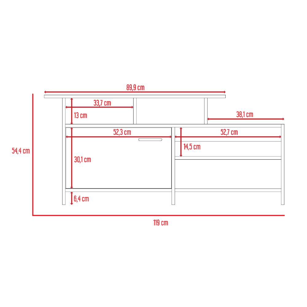 Rack de TV Lima Wengue 119x54.4cm Para TV Hasta 32 Pulgadas con Un Cajón - Muebles para TV | Bylmo