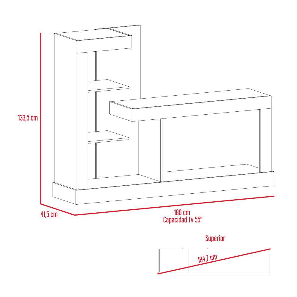 Rack Minotti Amareto 180 cm con Entrepaños - Muebles para TV | Bylmo