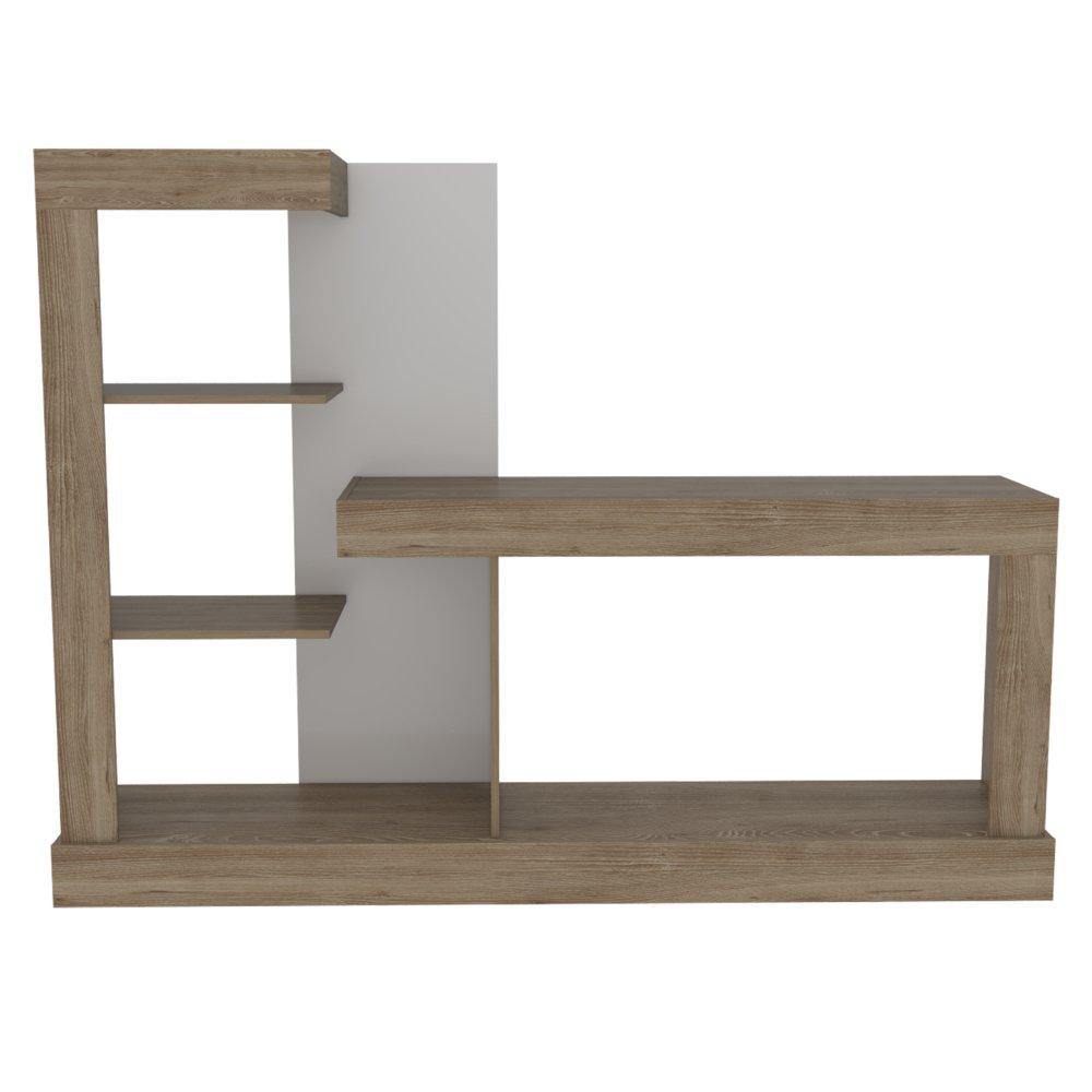 Rack de TV Minotti Miel y Blanco 180x133.5cm para TV Hasta 55 Pulgadas y con Tres Compartimientos - Muebles para TV | Bylmo