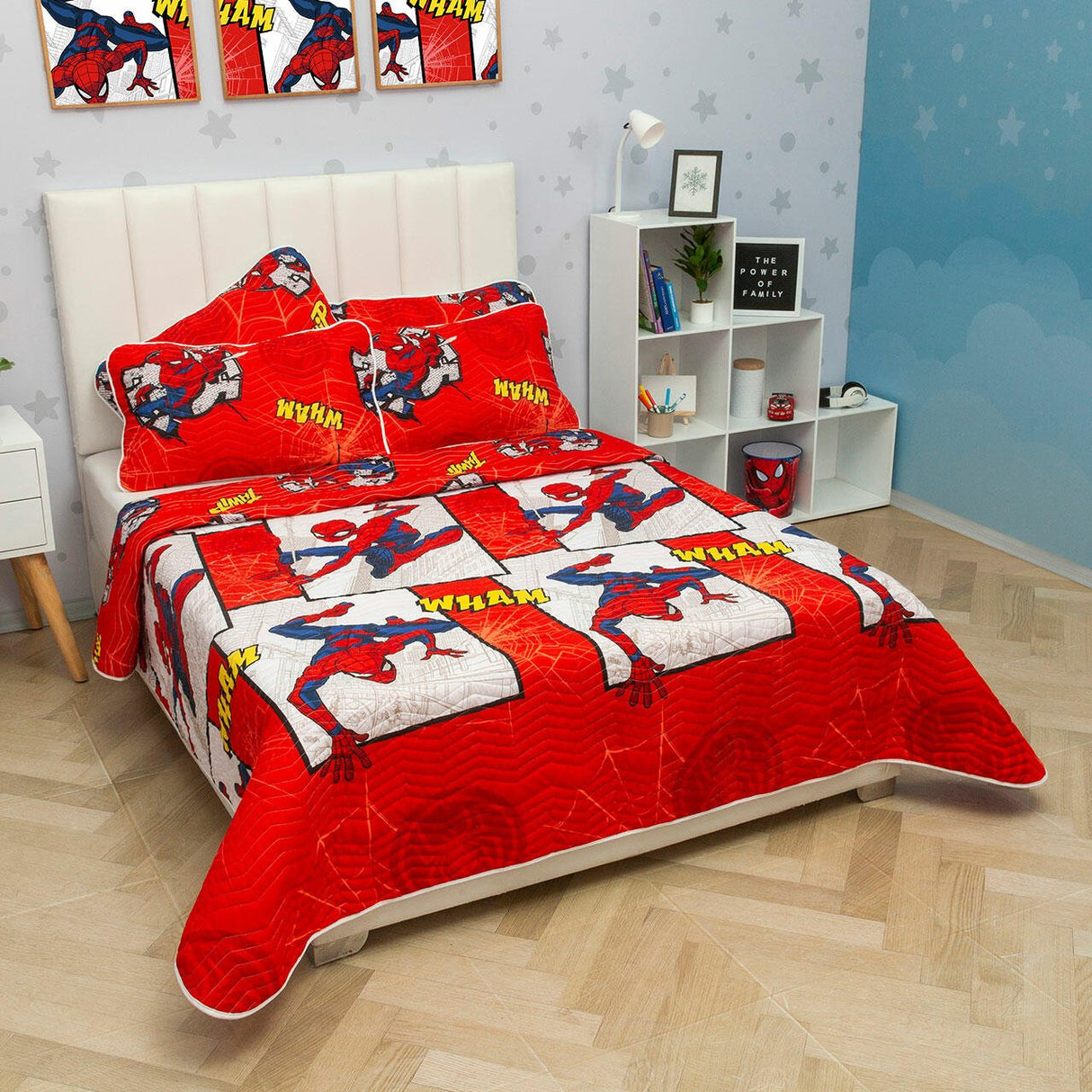 Cubrelecho Español Infantil Rojo para Cama Doble 140 X 190 Cm Doble Faz de Spiderman - Ropa de Cama | Bylmo