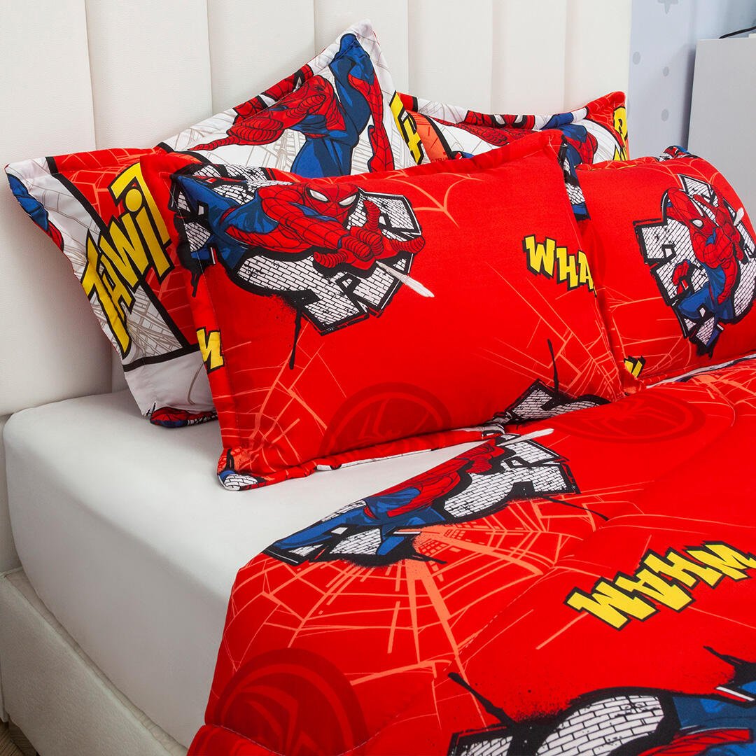 Cubrelecho Acolchado Infantil Rojo para Cama Semidoble 120 X 190 Cm Doble Faz de Spiderman - Otros textiles | Bylmo
