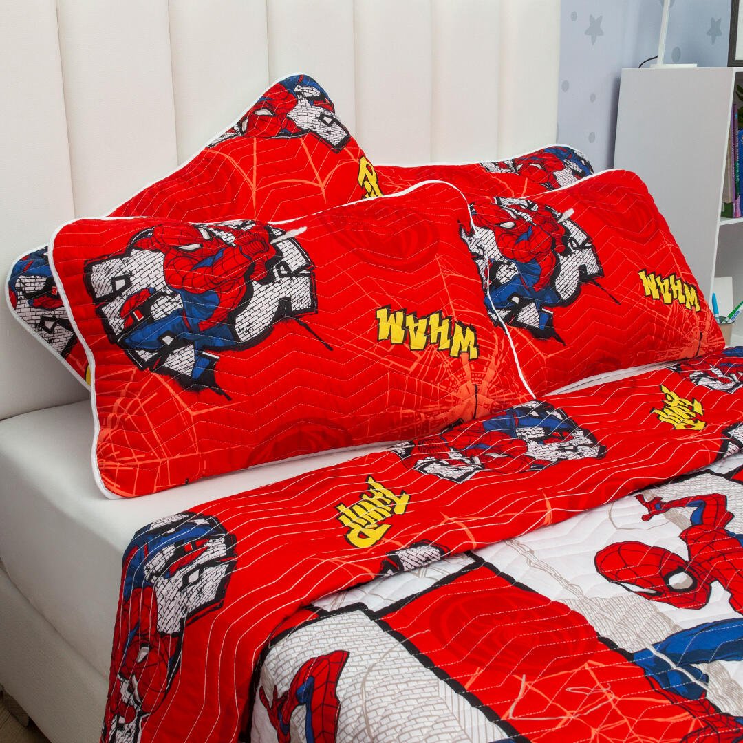 Cubrelecho Español Infantil Rojo para Cama Doble 140 X 190 Cm Doble Faz de Spiderman - Ropa de Cama | Bylmo