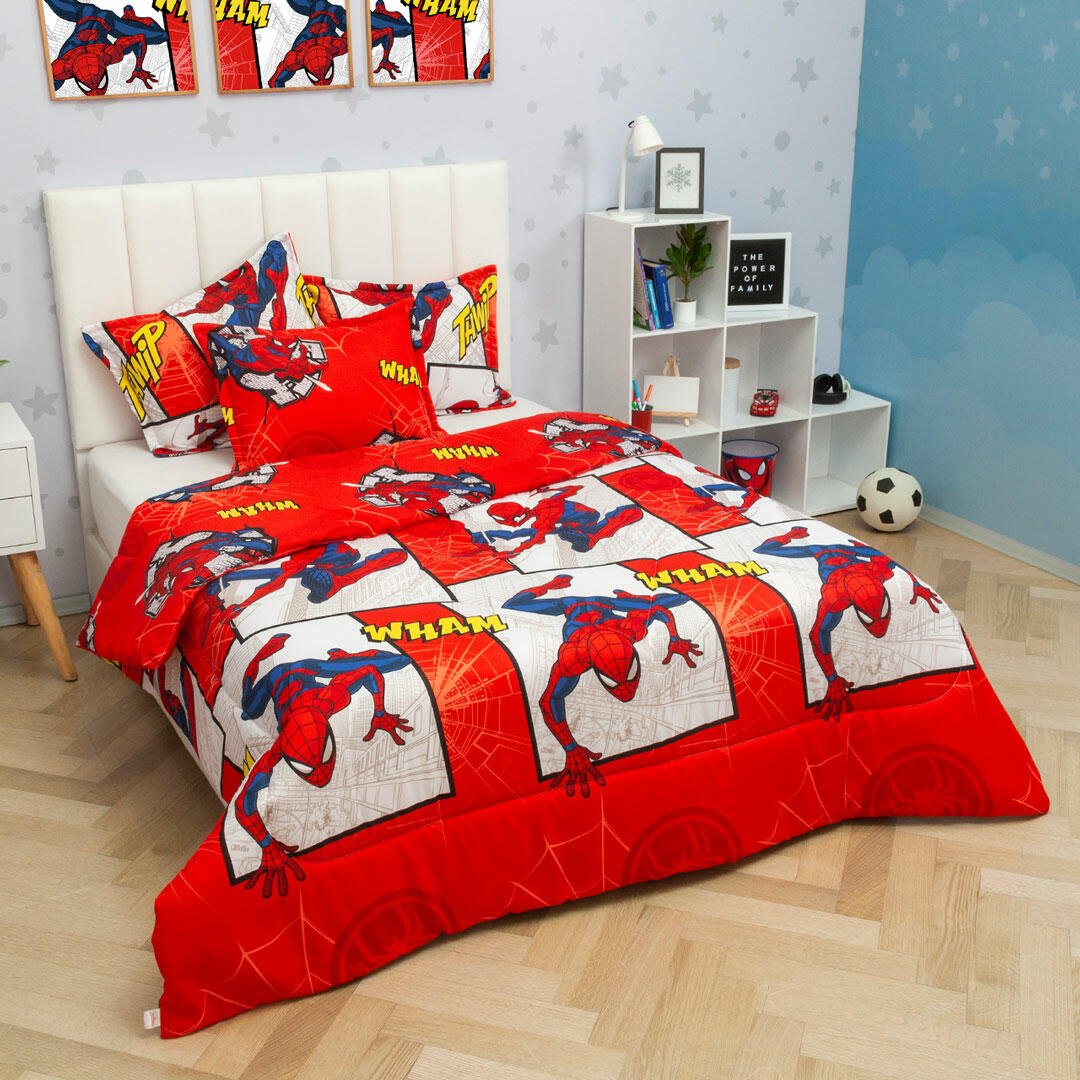 Cubrelecho Acolchado Infantil Rojo para Cama Sencillo 100 X 190 Cm de Spiderman - Otros textiles | Bylmo