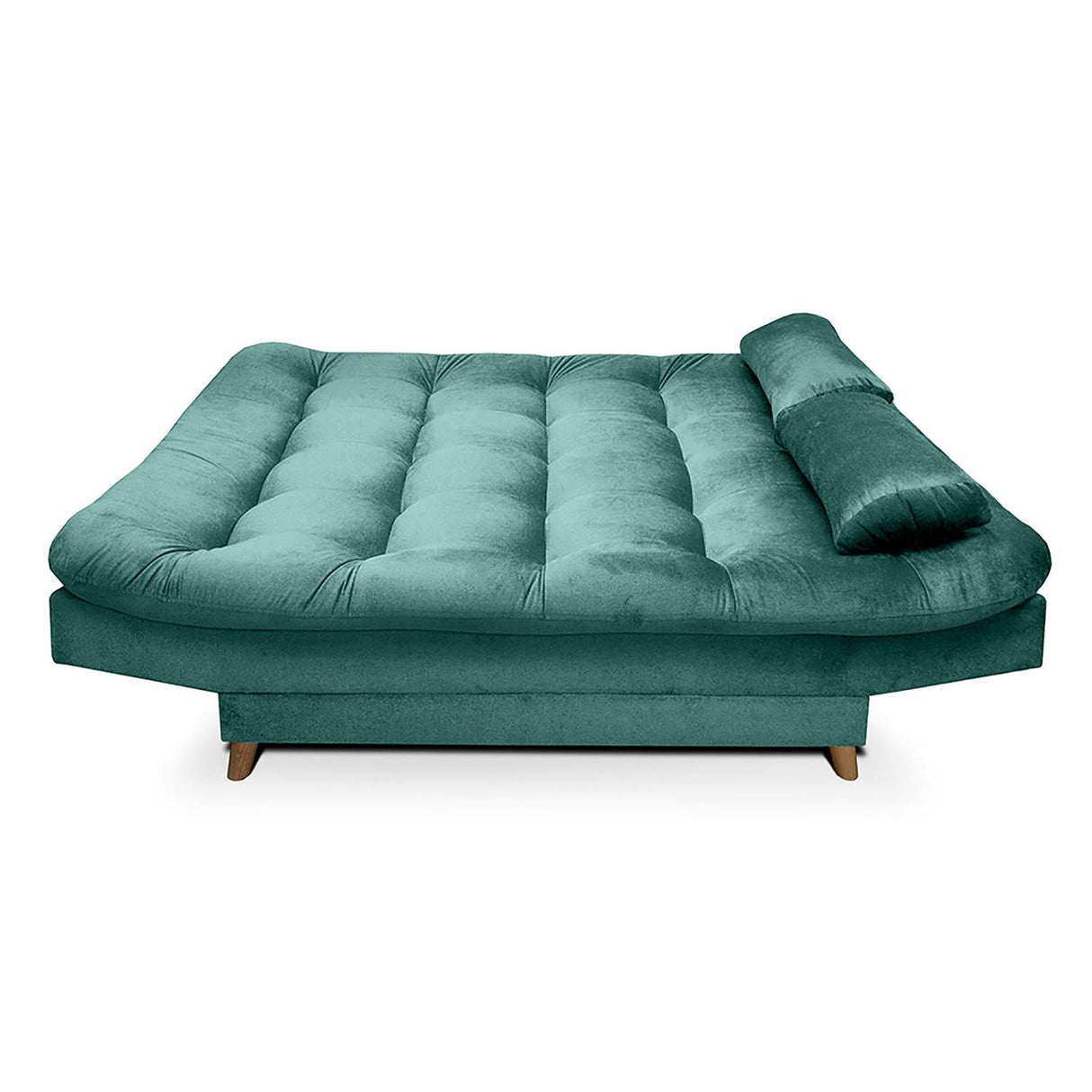 Sala Clic Clac Fendik Turquesa 210 cm con Sofá de 3 Puestos, 2 Poltronas Reclinables y Cojines Decorativos - Combos Sala | Bylmo