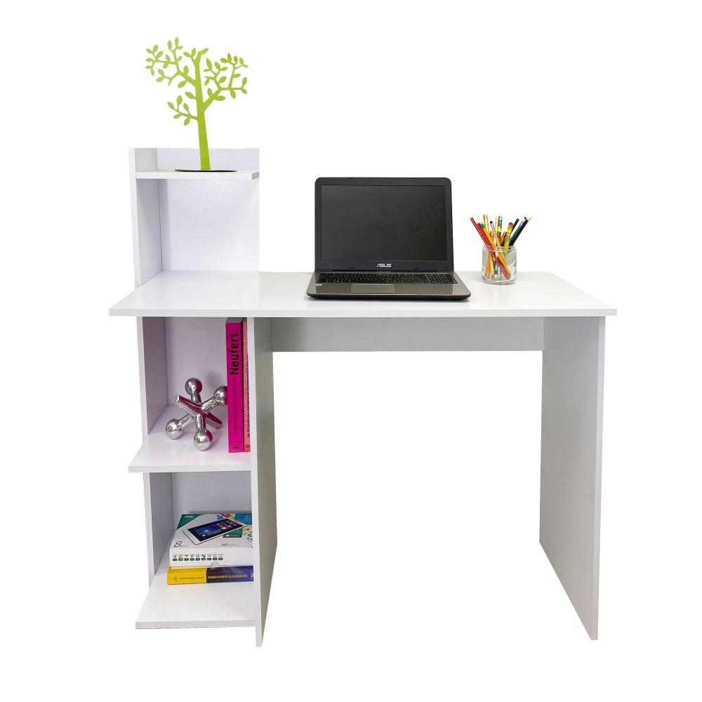 Combo Escritorio King Blanco 110 cm con Biblioteca y Poltrona Verde Menta - Escritorios y Archivadores | Bylmo