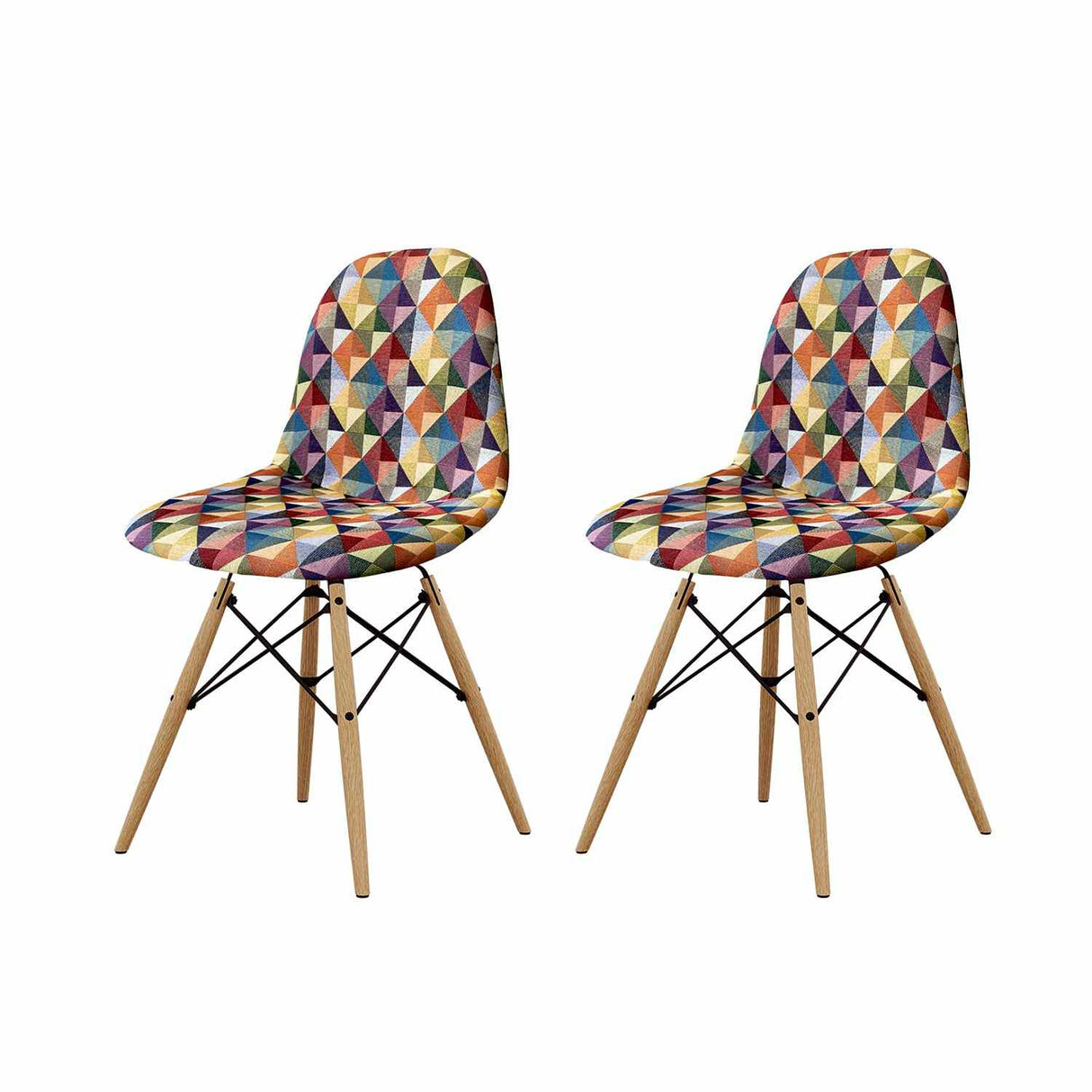 Set x 2 Sillas Aimes Multicolor 46x83cm Asiento Cuadrado con Espaldar - Sillas y Butacos | Bylmo