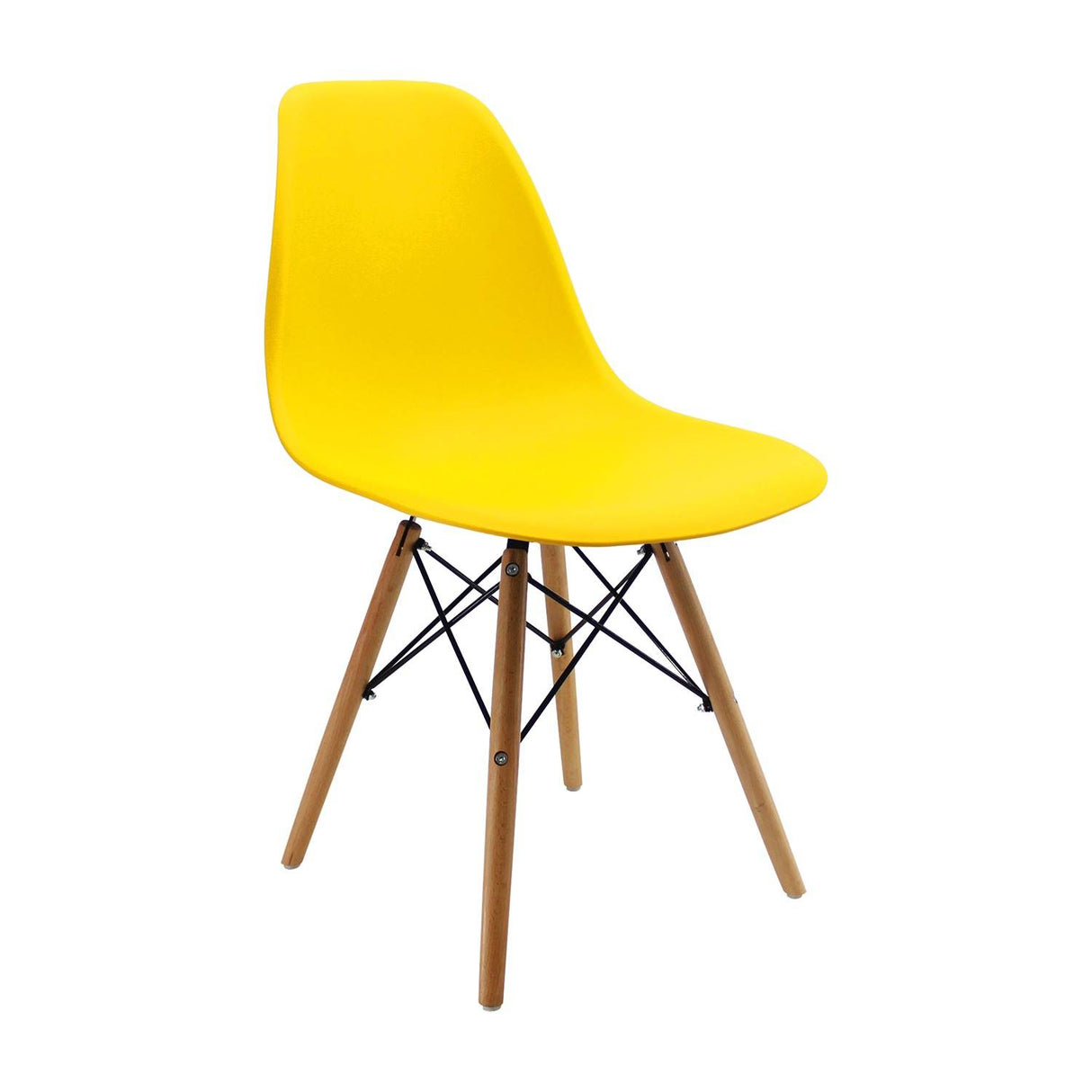 Set x 2 Sillas DKR Amarillo 47x81cm Asiento Cuadrado con Espaldar - Sillas y Butacos | Bylmo