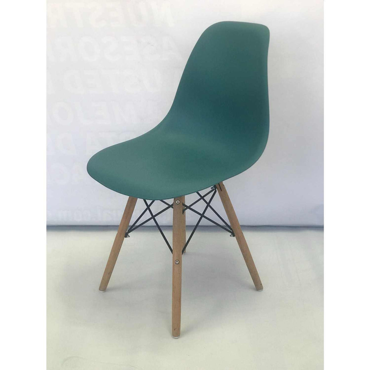 Set x 2 Sillas DKR Azul Petróleo 47x81cm Asiento Cuadrado con Espaldar - Sillas y Butacos | Bylmo