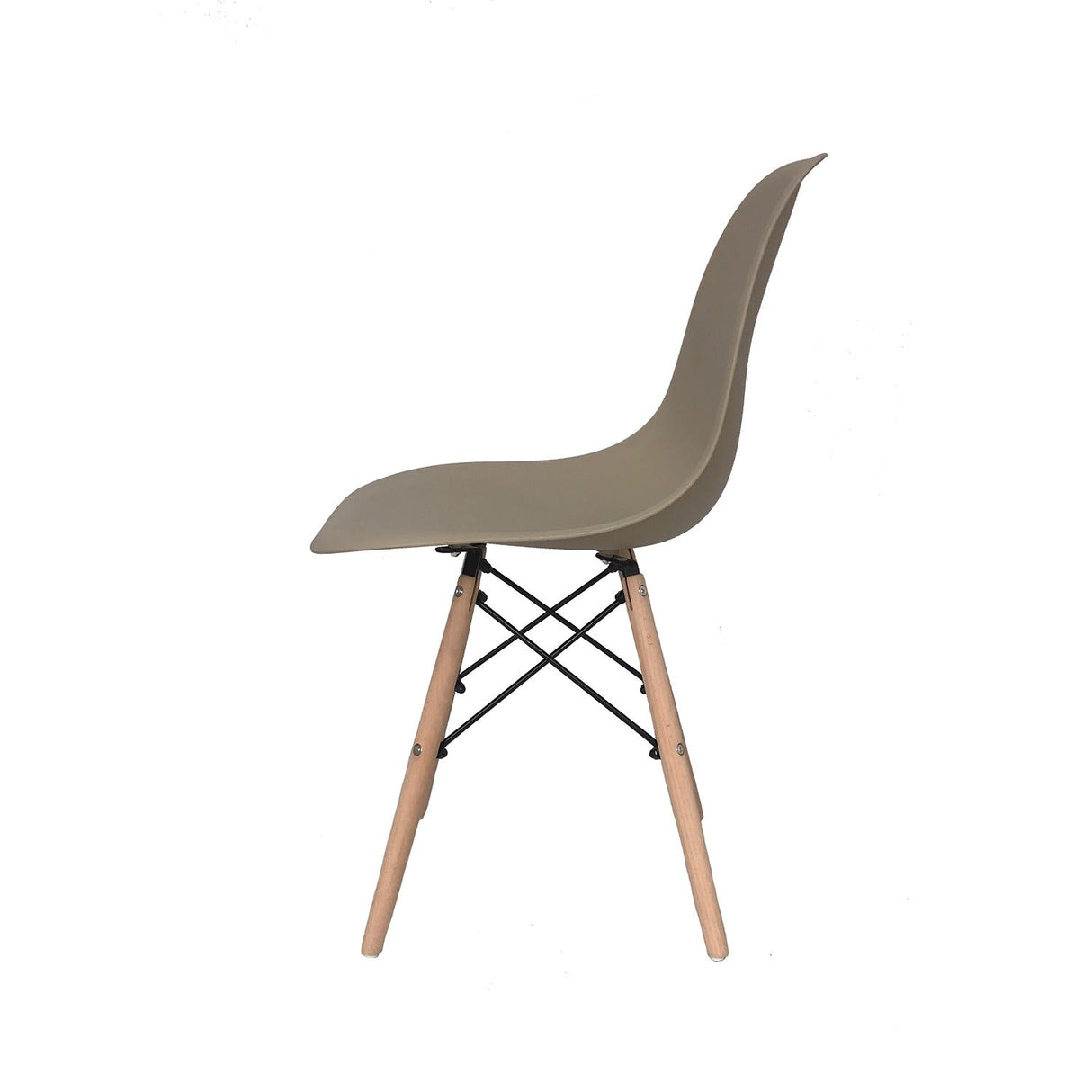 Set x 2 Sillas DKR Beige 47x81cm Asiento Cuadrado con Espaldar - Sillas y Butacos | Bylmo