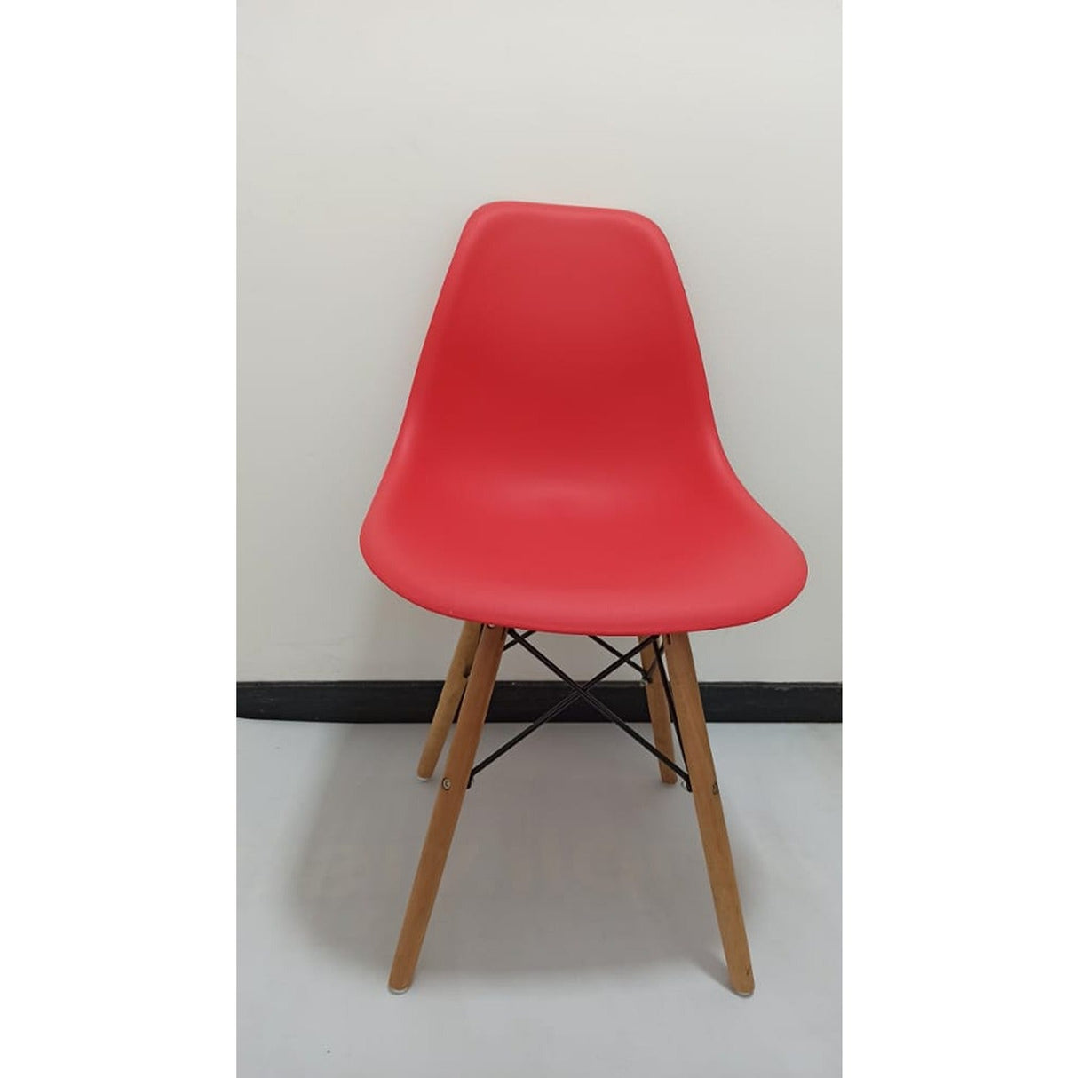 Set x 2 Sillas DKR Rojo 47x81cm Asiento Cuadrado con Espaldar - Sillas y Butacos | Bylmo