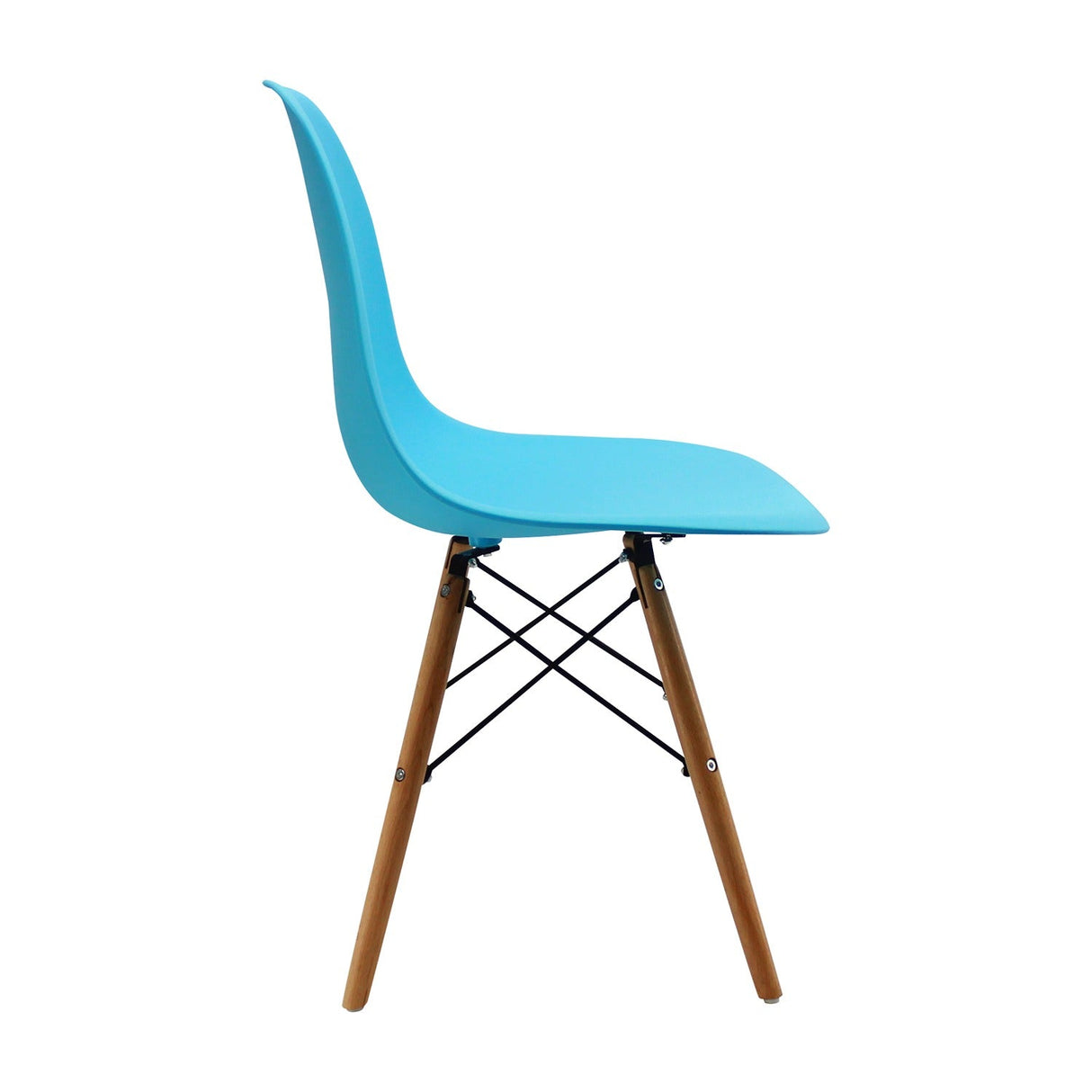 Set x 4 Sillas DKR Azul 47x81cm Asiento Cuadrado con Espaldar - Sillas y Butacos | Bylmo