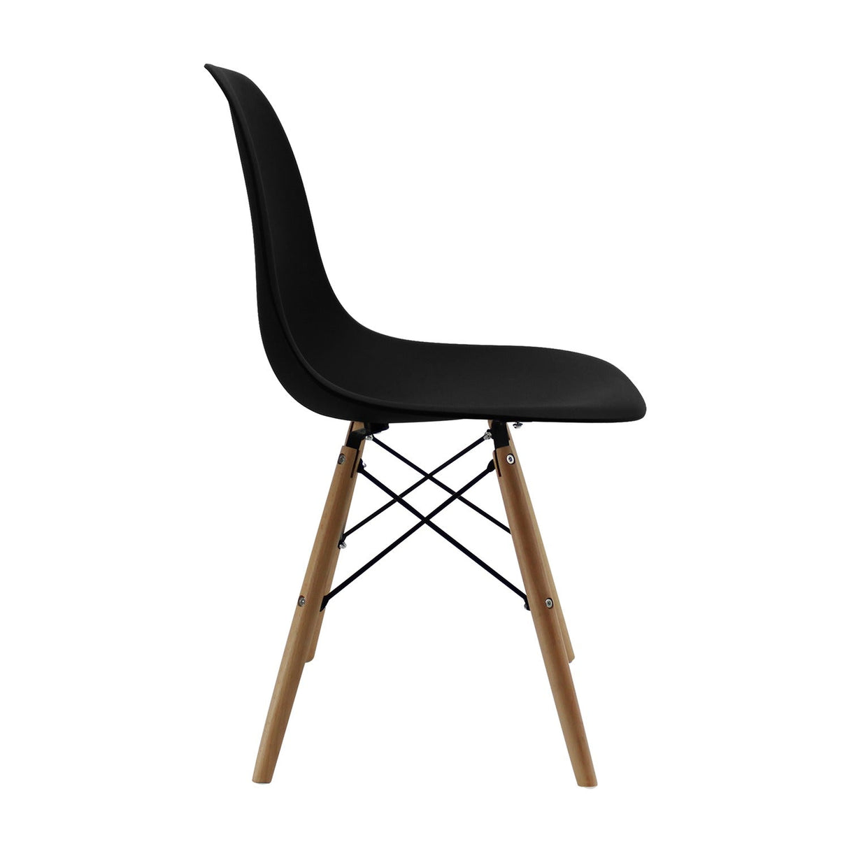 Set x 4 Sillas DKR Negro 47x81cm Asiento Cuadrado con Espaldar - Sillas y Butacos | Bylmo
