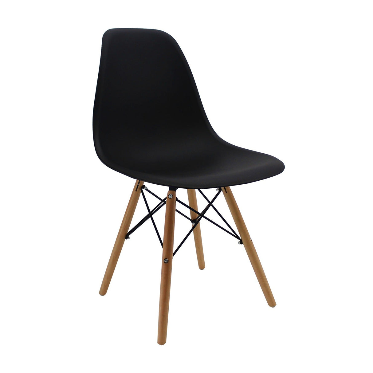 Set x 6 Sillas DKR Negro 47x81cm Asiento Cuadrado con Espaldar - Sillas y Butacos | Bylmo