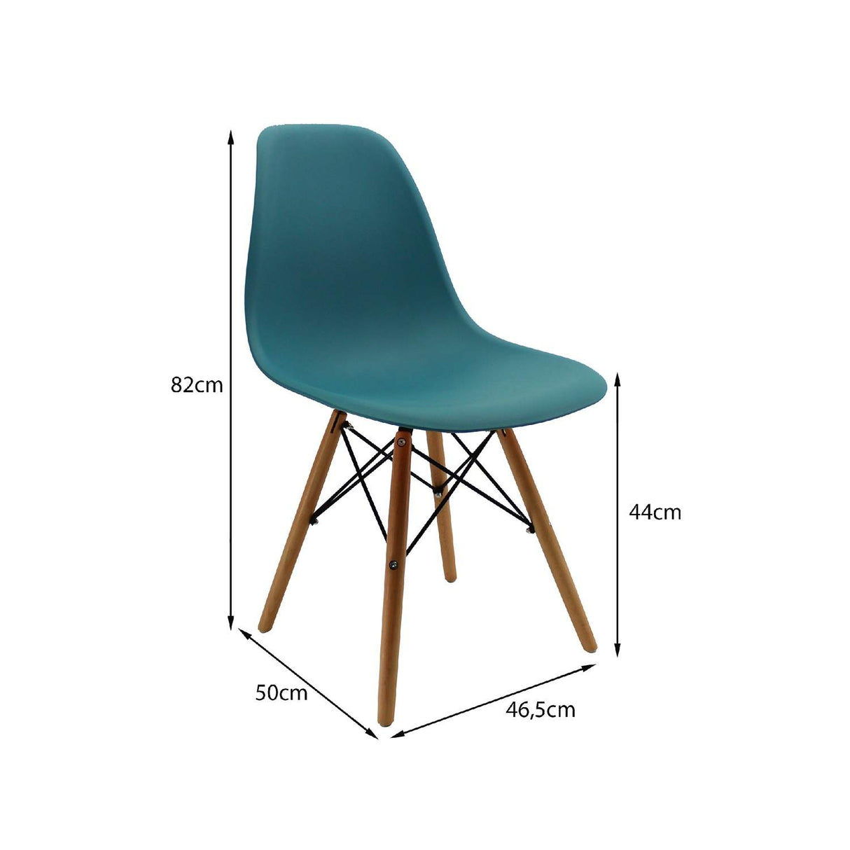 Silla 5 Cero Azul Petróleo 42x81cm Asiento Cuadrado con Espaldar - Sillas y Butacos | Bylmo