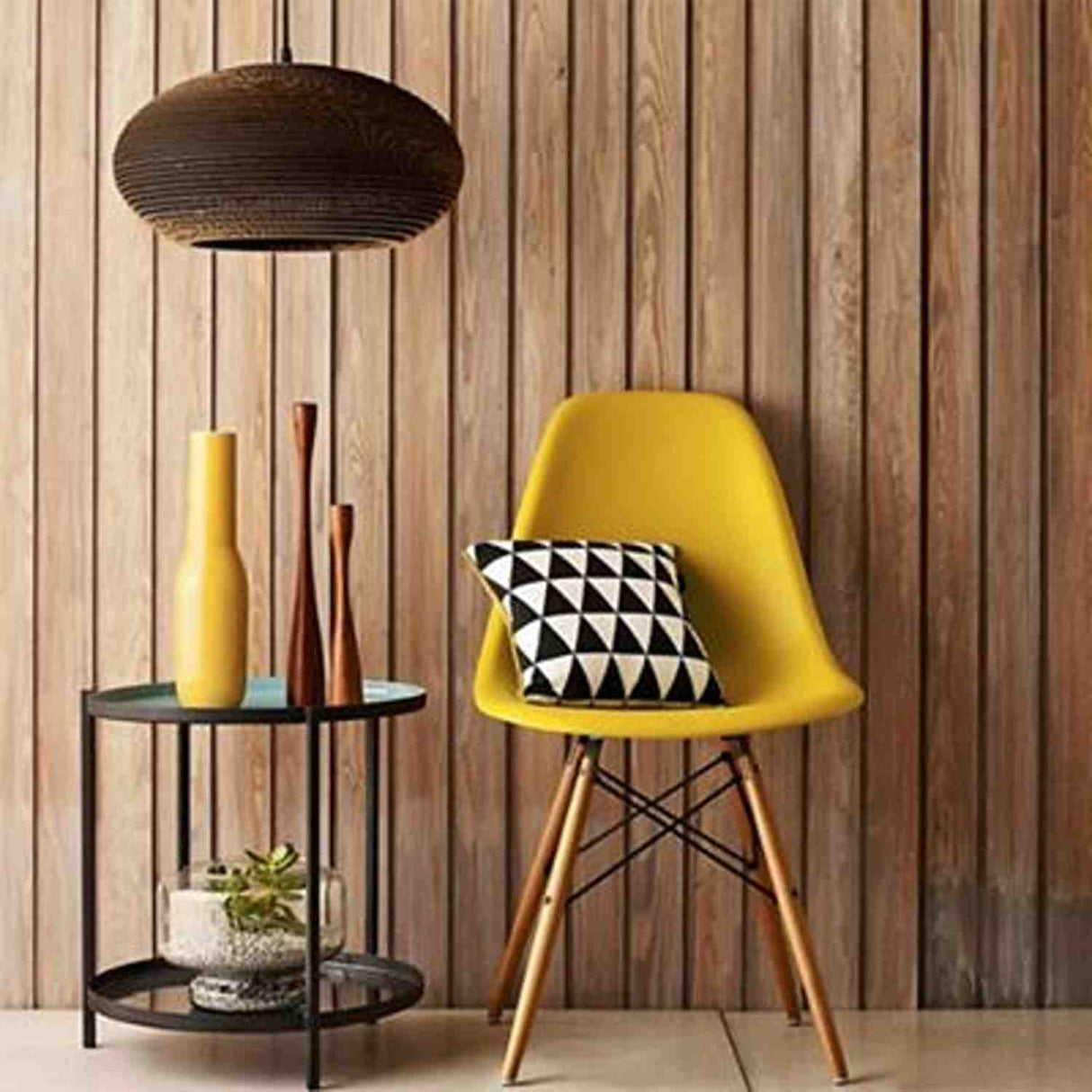 Silla DKR Amarillo 47x81cm Asiento Cuadrado con Espaldar - Sillas y Butacos | Bylmo