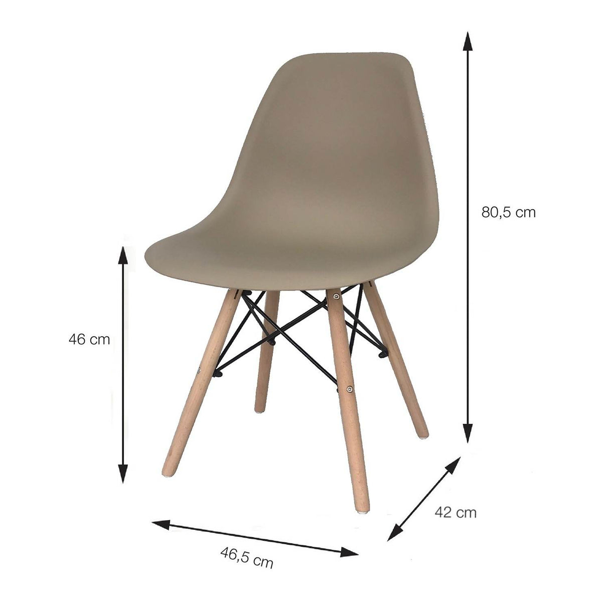 Silla DKR Beige 47x81cm Asiento Cuadrado con Espaldar - Sillas y Butacos | Bylmo