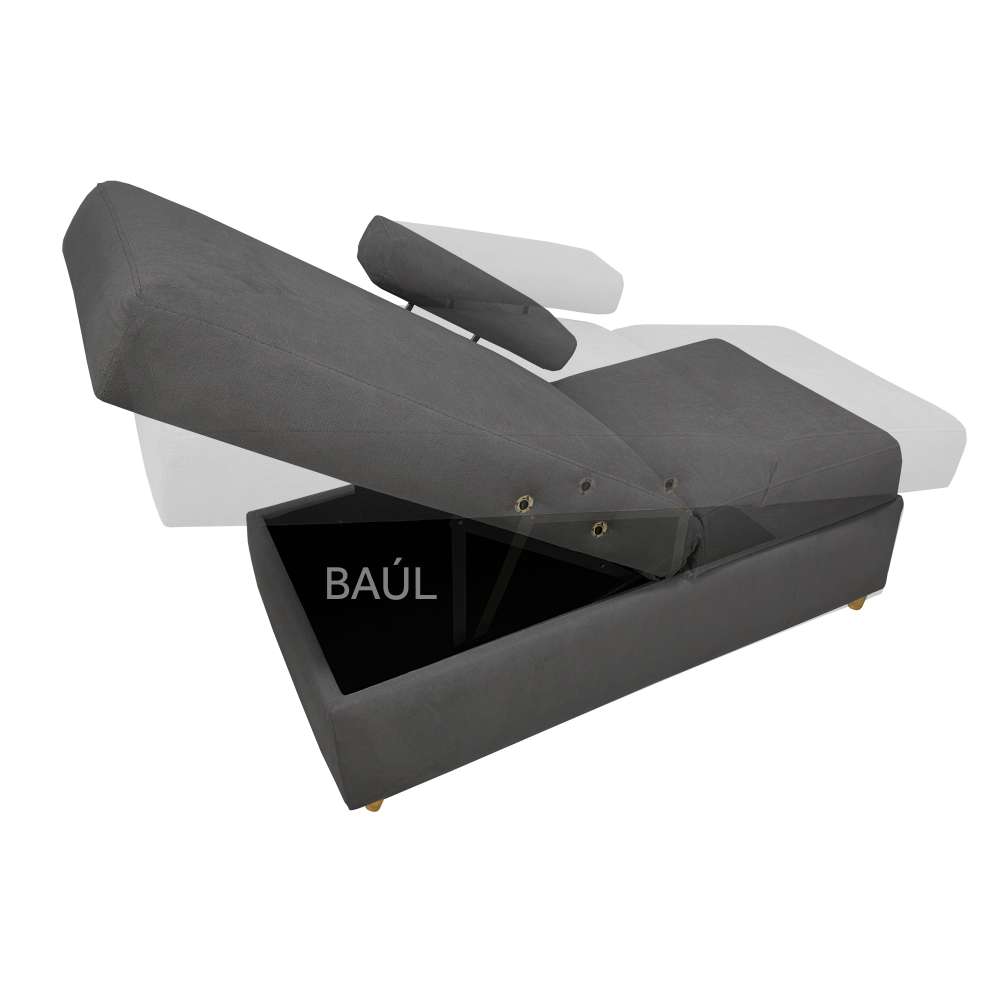 Sofa Cama Paris Gris 67 cm con Baúl - Sofas | Bylmo