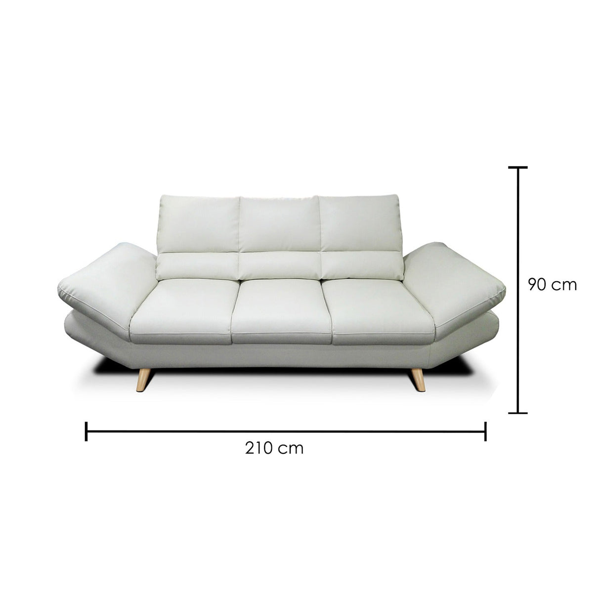 Sofá Galante Blanco Hueso 210x90cm De 3 Puestos sin Apoya Brazos - Sofas y Poltronas | Bylmo