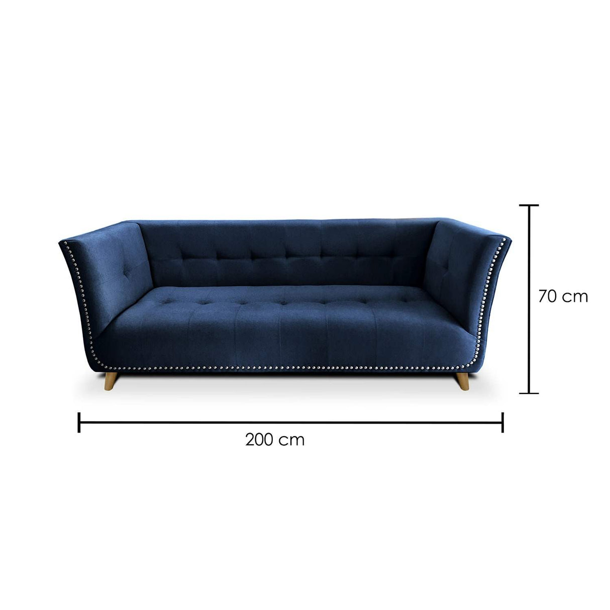 Sofá Magallanes Azul 200x70cm De 3 Puestos con Apoya Brazos - Sofas y Poltronas | Bylmo