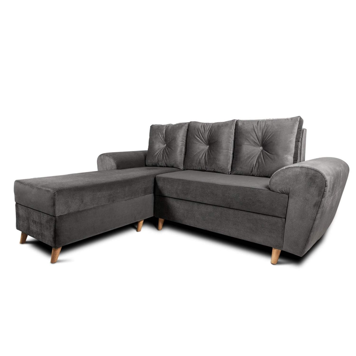 Sofá en L Varenna Gris 218x94cm De 3 Puestos con Apoya Brazos - Sofas y Poltronas | Bylmo