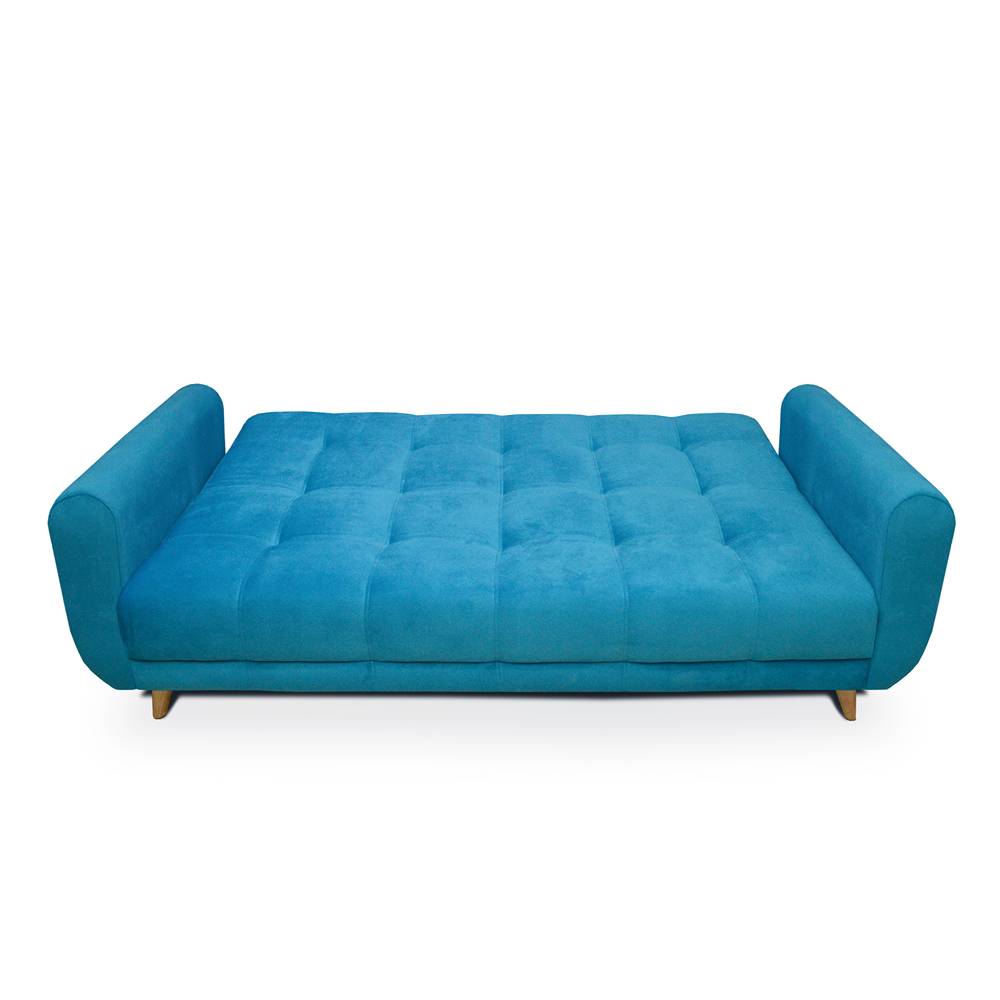 Sofá Cama Archer Azul 210x90cm De 3 Puestos Reclinable con Apoya Brazos - Sofas | Bylmo