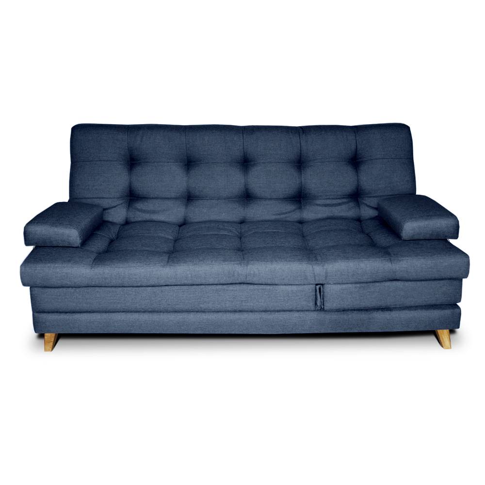 Sofá Cama Balmain Plomo 190x95cm De 3 Puestos Reclinable con Apoya Brazos - Sofas | Bylmo