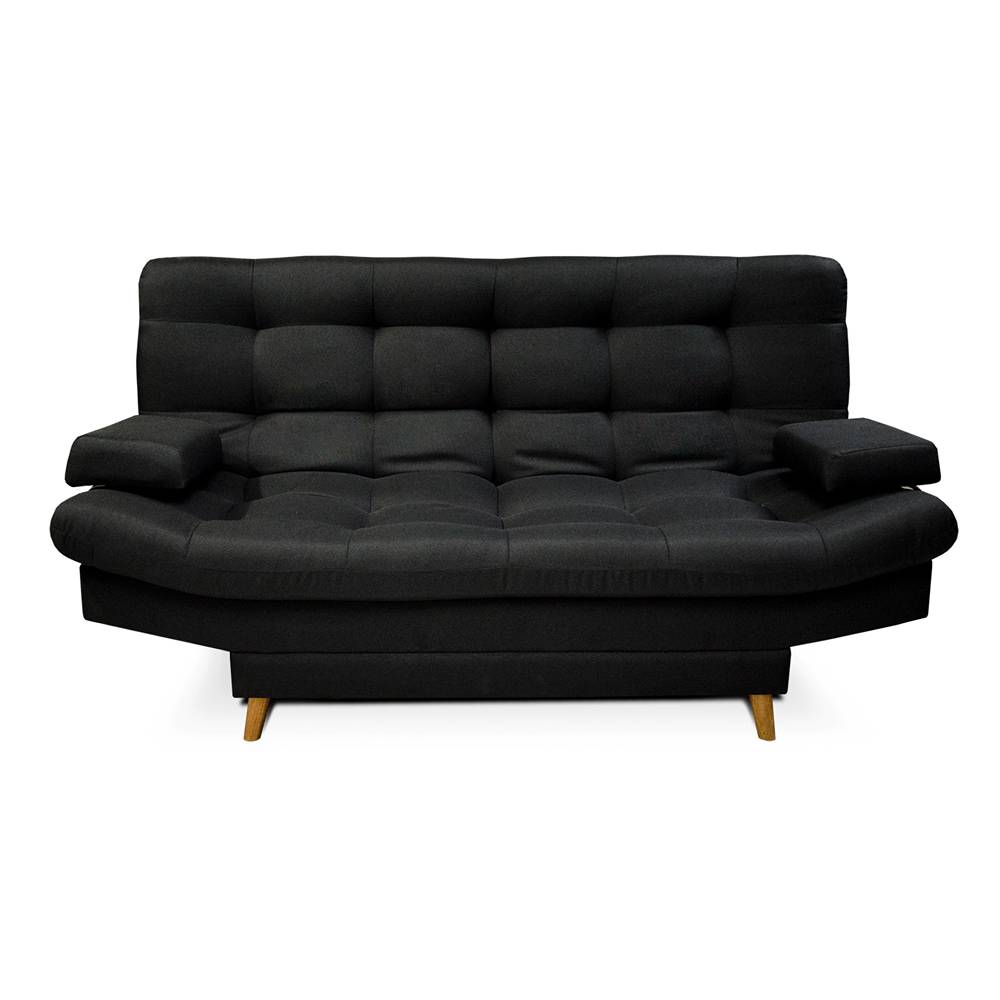 Sofá Cama Carvallo Negro 185x95cm De 3 Puestos Reclinable con Apoya Brazos - Sofas | Bylmo