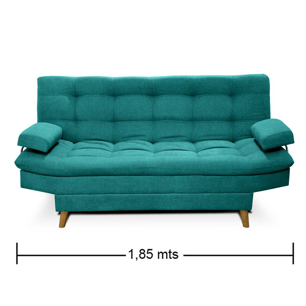 Sofá Cama Carvallo Turquesa 185x95cm De 3 Puestos Reclinable con Apoya Brazos - Sofas | Bylmo
