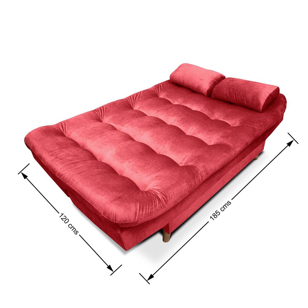 Sofá Cama Fendik Rojo 185x90cm De 3 Puestos Reclinable sin Apoya Brazos - Sofas | Bylmo