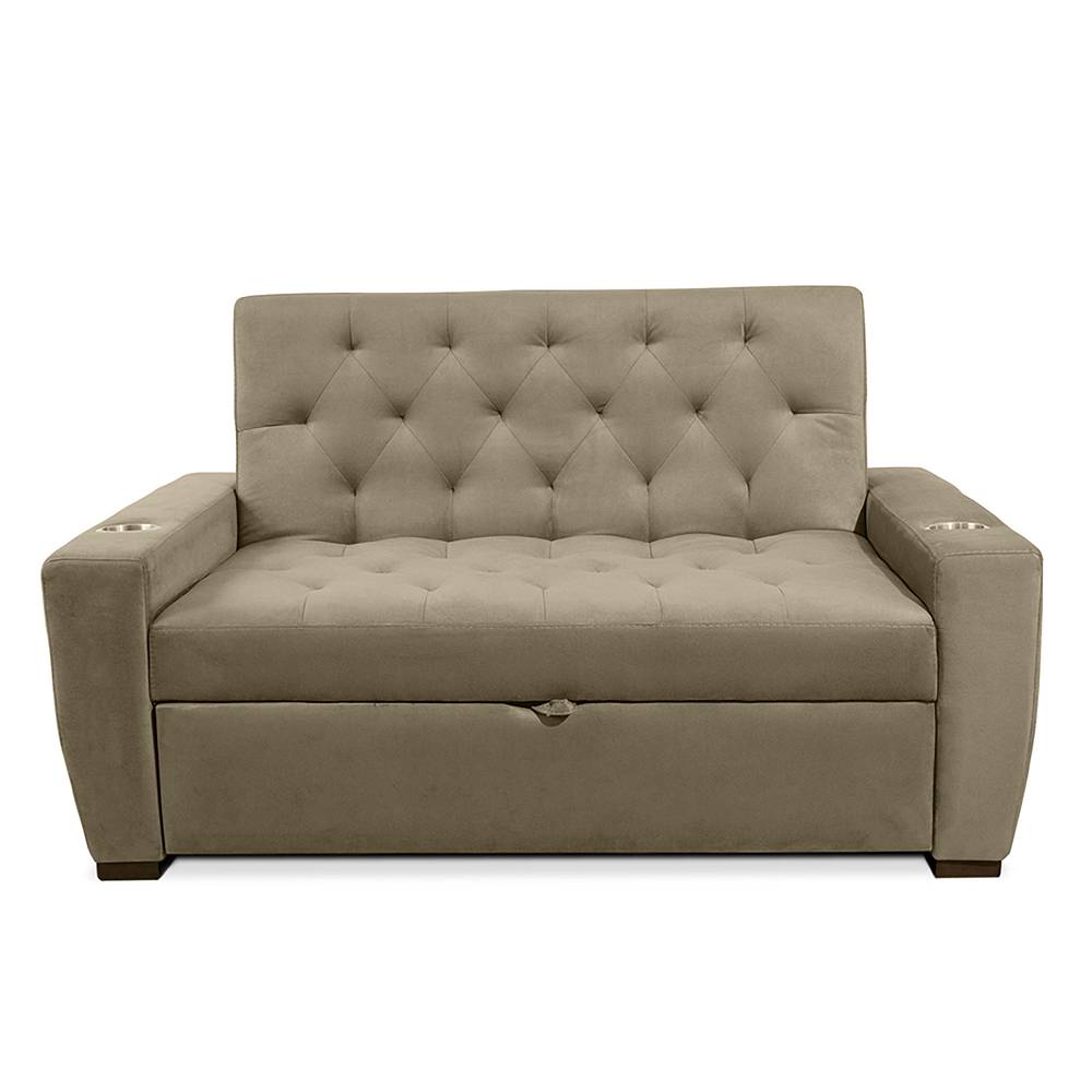 Sofá Cama Vicenzo Camel 150x86cm De 3 Puestos Reclinable con Apoya Brazos - Sofas | Bylmo