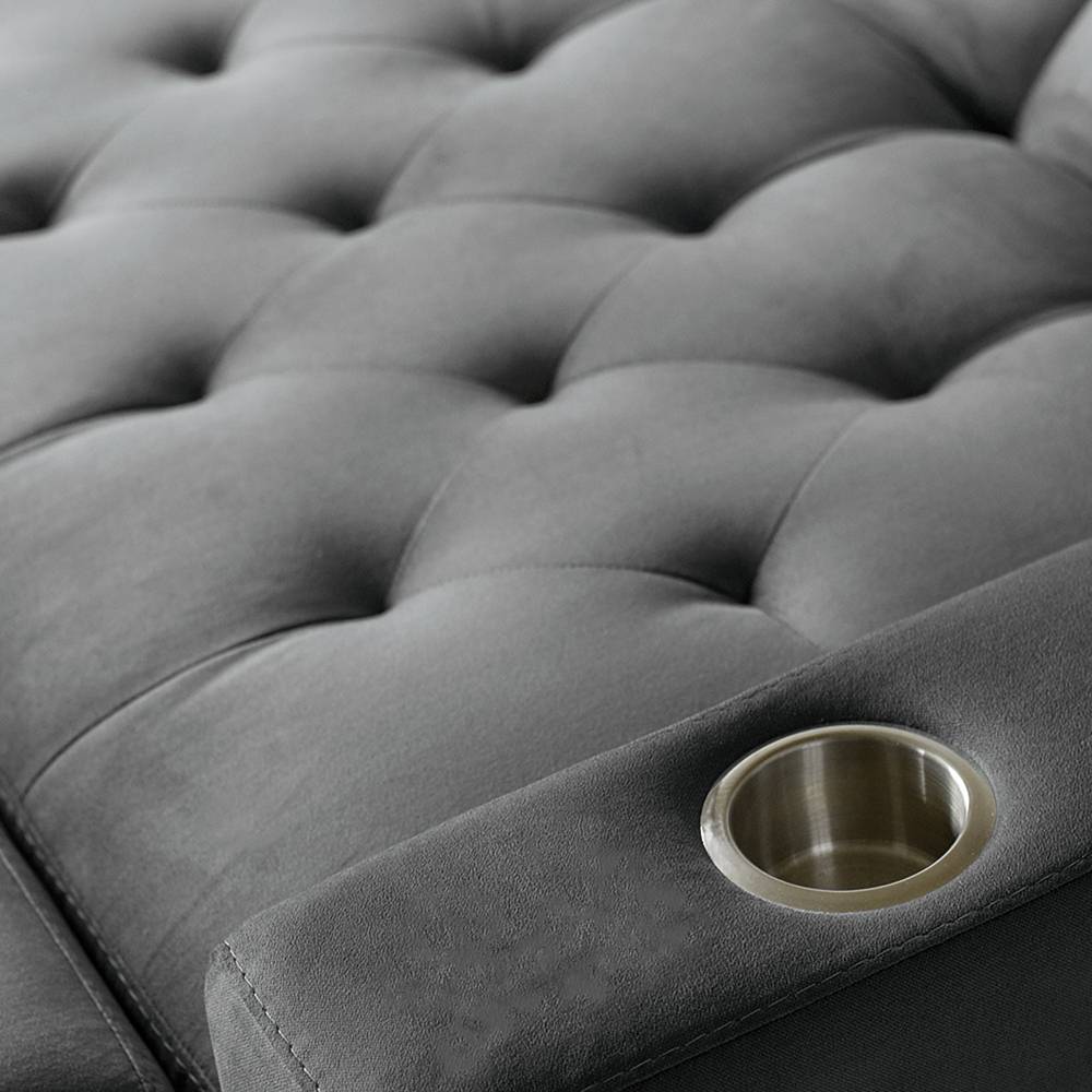 Sofá Cama Vicenzo Gris 150x86cm De 3 Puestos Reclinable con Apoya Brazos - Sofas | Bylmo