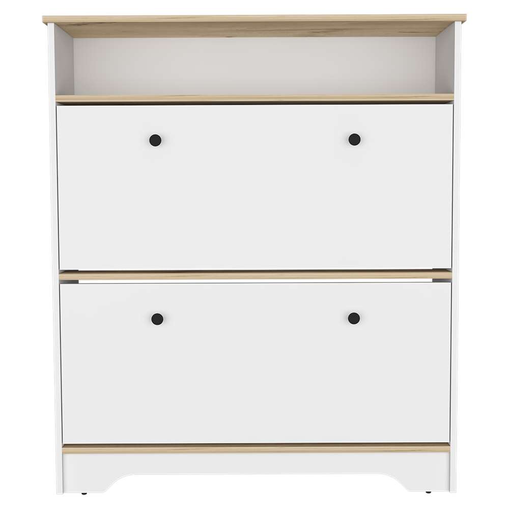 Zapatero Calgary Blanco y Duna 100 cm con Dos puertas y Entrepaño - Closets | Bylmo