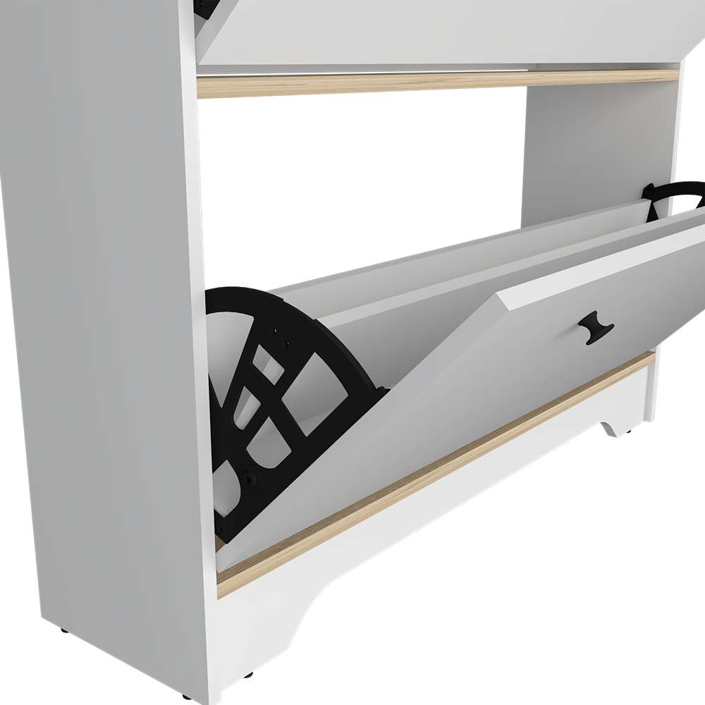 Zapatero Calgary Blanco y Duna 100 cm con Dos puertas y Entrepaño - Closets | Bylmo